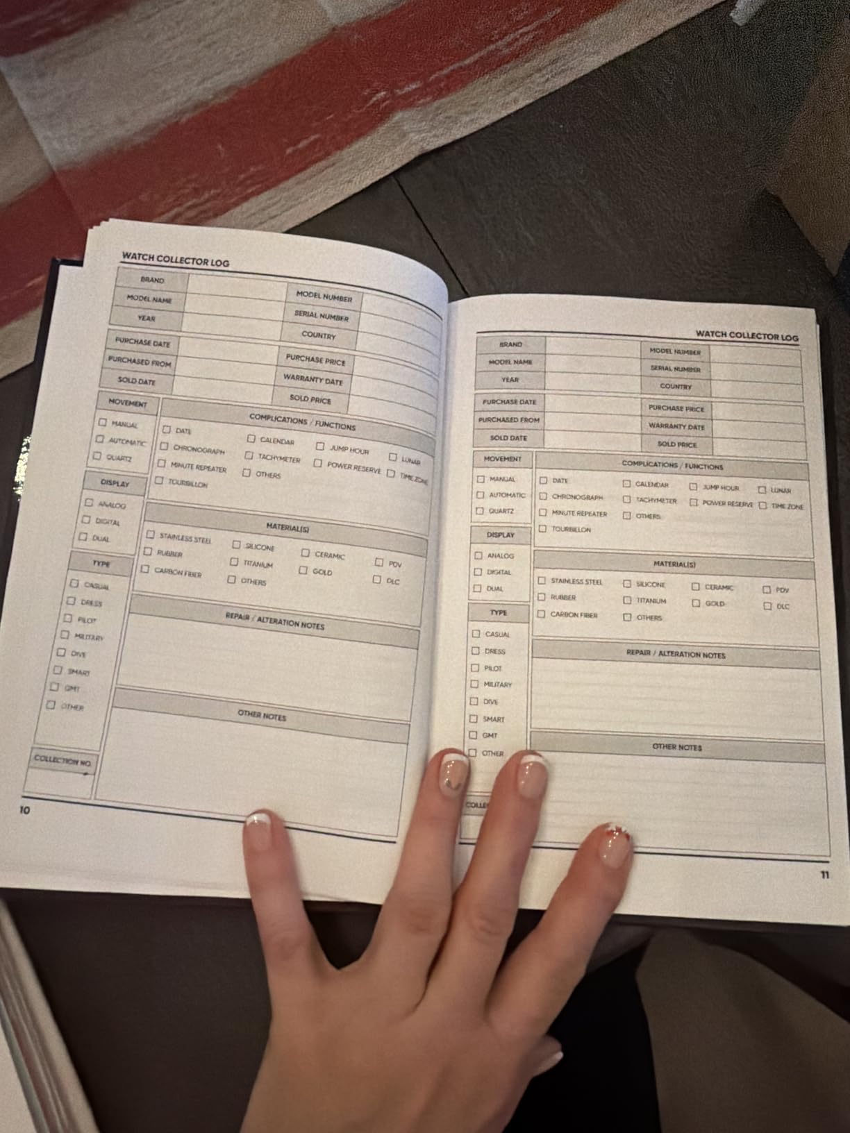 Watch Collector Log Book: Vintage and Luxury wrist watch collection journal logbook for time collecting | Record, track and keep inventory of ... and repairers | Professional red cover customer photo 2