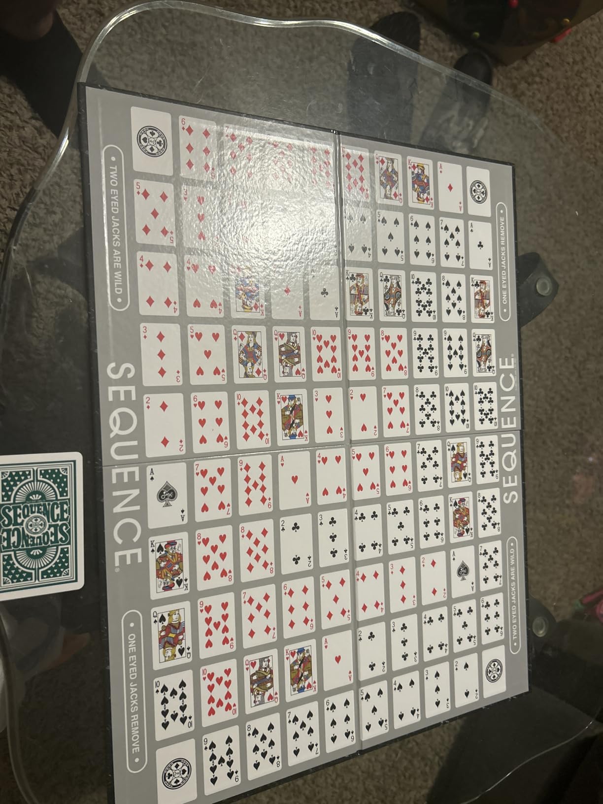 SEQUENCE- Original SEQUENCE Game with Folding Board, Cards and Chips by Jax (Packaging may Vary) White, 10.3