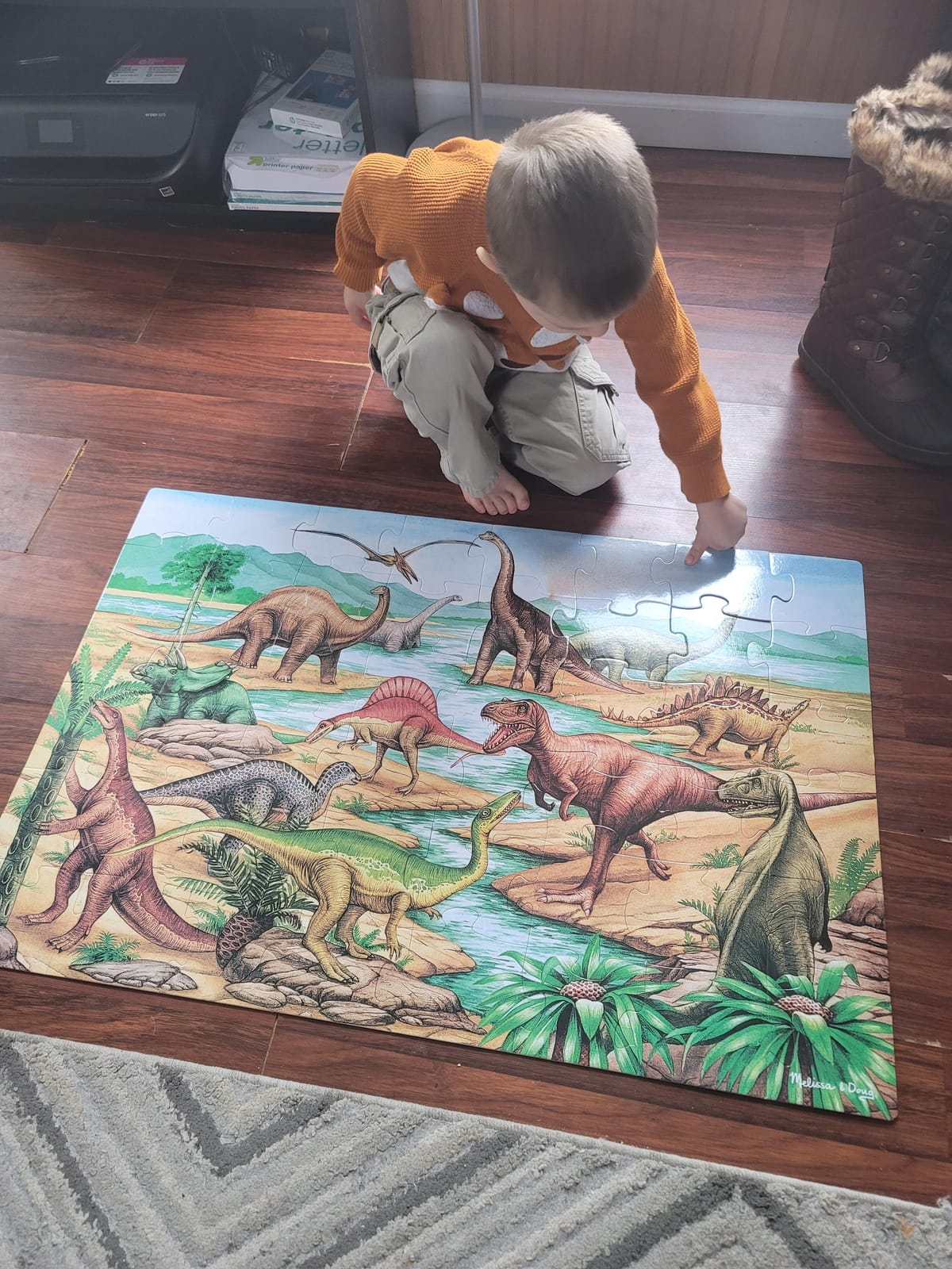 Melissa & Doug Dinosaurs Floor Puzzle - 48 Pieces (2 Feet x 3 Feet Assembled) - FSC Certified customer photo 2