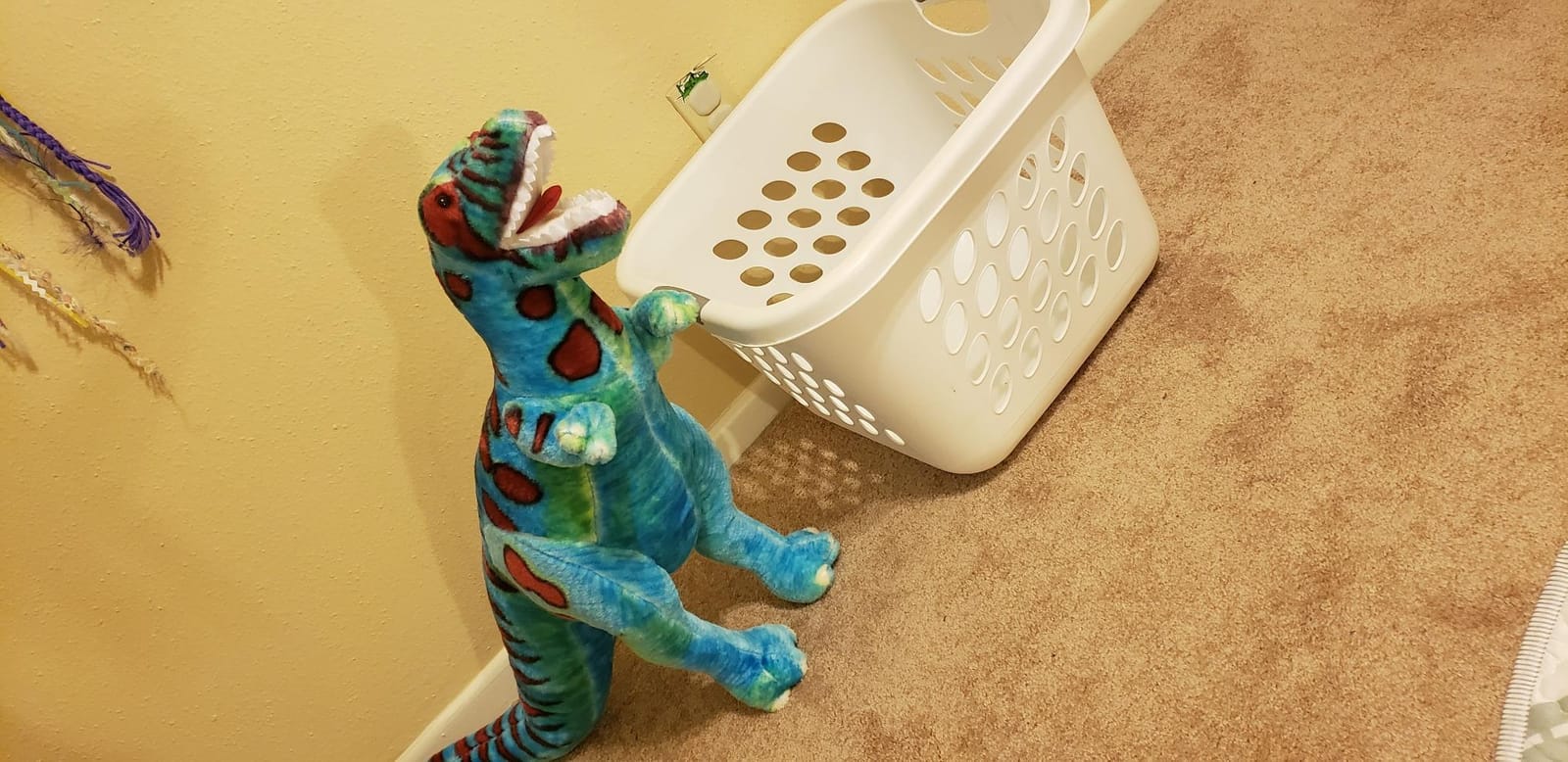 Melissa & Doug T-Rex Dinosaur - Lifelike Stuffed Animal (Over 2 feet Tall) Giant Blue Stuffed T-Rex Plush Toy customer photo 1