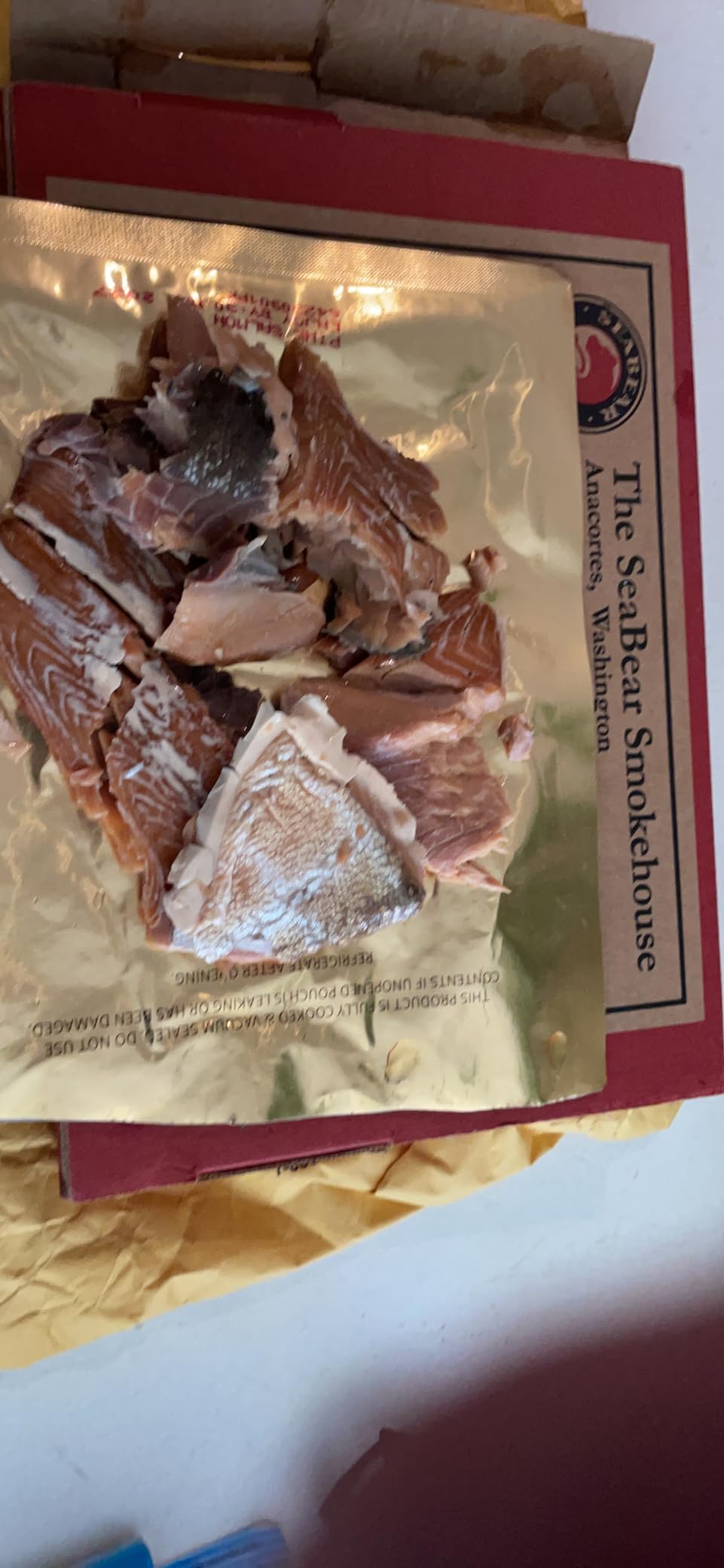 SeaBear Smoked Salmon Trio 18oz (3 x 6oz) Fillets Gift Box - Wild Alaska Sockeye, Wild Pink & Coho Fillets, Shelf Stable, Ready to Eat customer photo 1