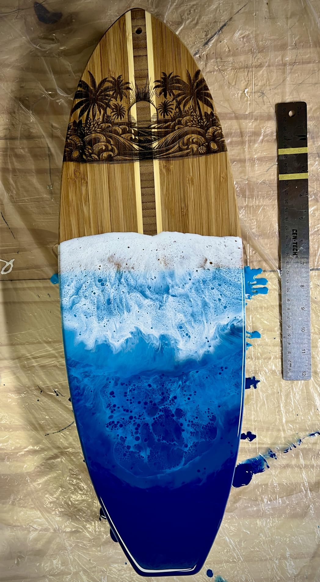 Totally Bamboo Lil Surfer Small Surfboard Cutting Board, 14.5 x 6 in | Small surfboard-shaped serving board brings beach vibes to charcuterie and snacks customer photo 2