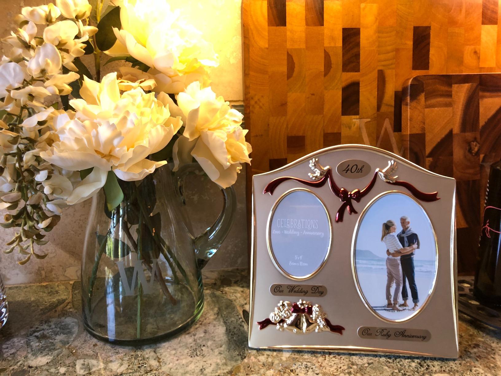 Juliana Photo Frame 2 Tone Silver Plated Double Wedding Anniversary - 40th Ruby FS55040 customer photo 1