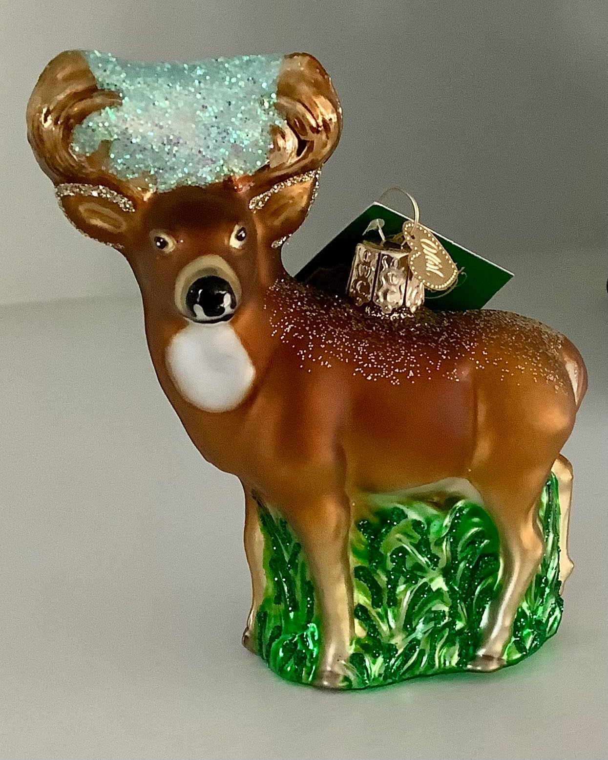 Old World Christmas Whitetail Deer Glass Blown Ornament for Christmas Tree, Handcrafted Holiday Decoration, Wildlife Animal Collection customer photo 2