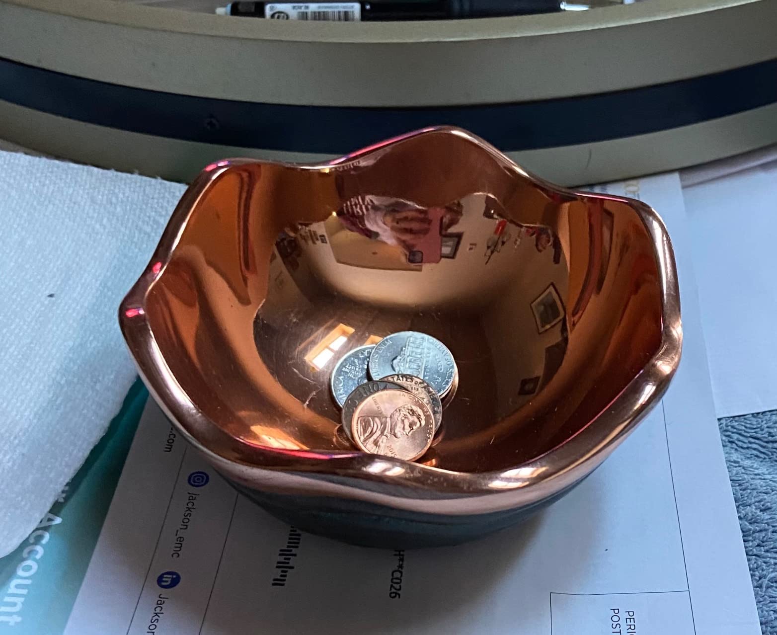 Nambe Mini Copper Canyon Bowl | 4.5-Inch Fruit Bowl for Kitchen Counter, Table, Mantel Decor | Decorative Scalloped Edge Vegetable Basket customer photo 2
