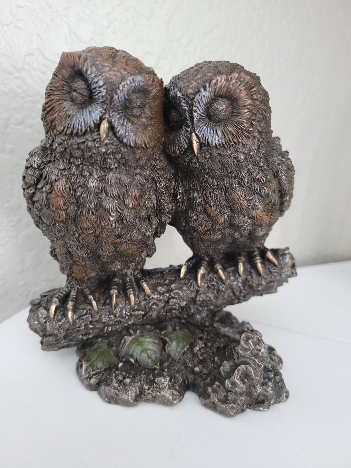 Top Collection Owl Lovers Statue on Tree Branch - Sleeping Great Horned Owl Sculpture in Premium Cold Cast Bronze- 5-Inch Collectible Animal Figurine customer photo 2