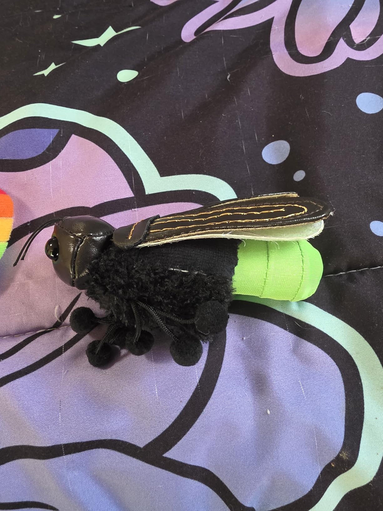 Folkmanis Mini Firefly Finger Puppet, Green, Black, 1 EA customer photo 1