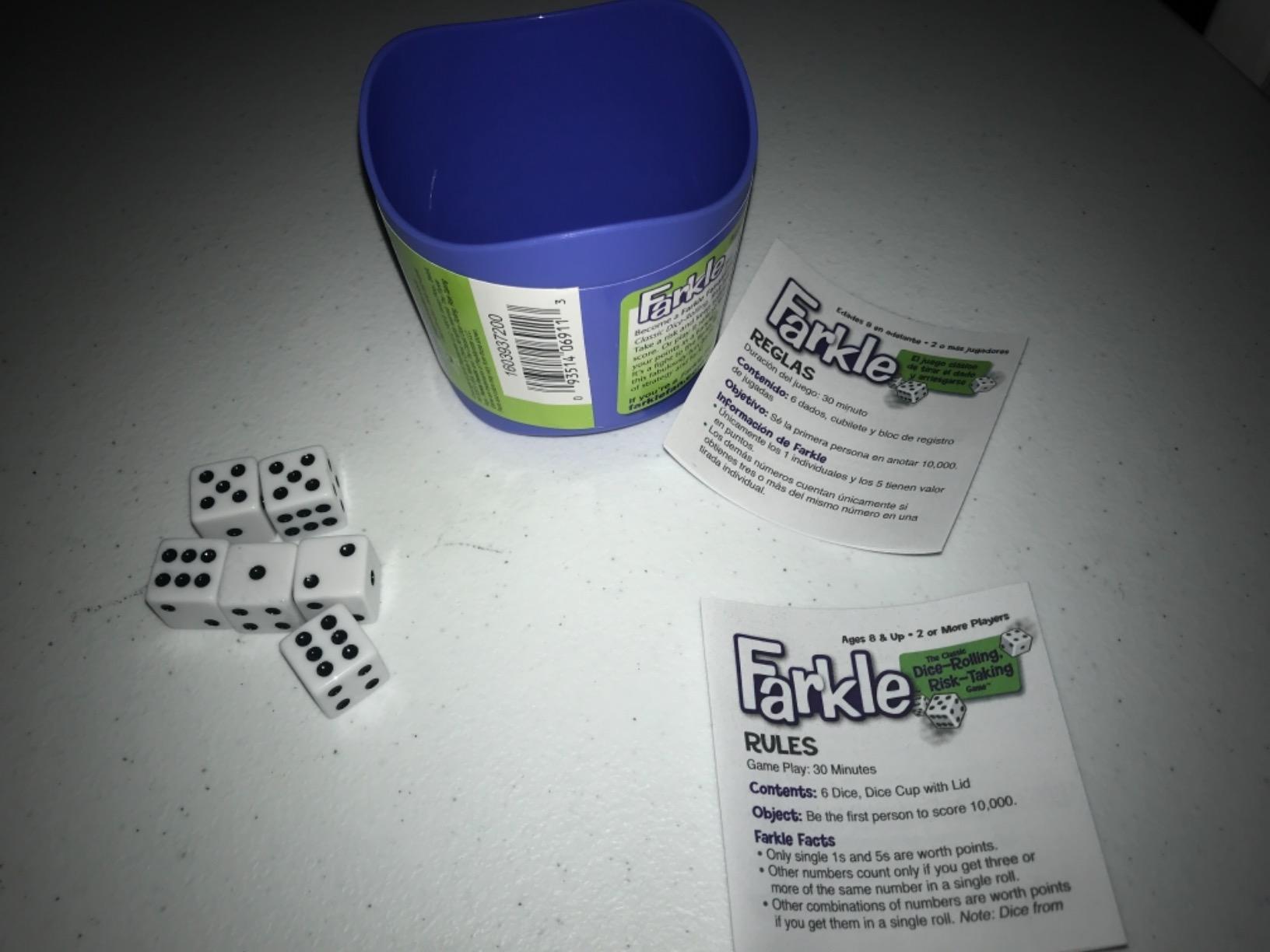 Farkle Classic Dice Game - Kids, Family Games, Travel Game, Adult Games, Board Game, Dice Cup, Summer Toys, Dice Set, Ages 8+ customer photo 2