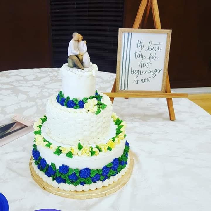 Willow Tree Anniversary, Sculpted Hand-Painted Cake Topper | Cast from a Susan Lordi Original Carving, Carved Flower Base, Lead-Free and Food-Safe Materials, Sentiment on Enclosure Card customer photo 1