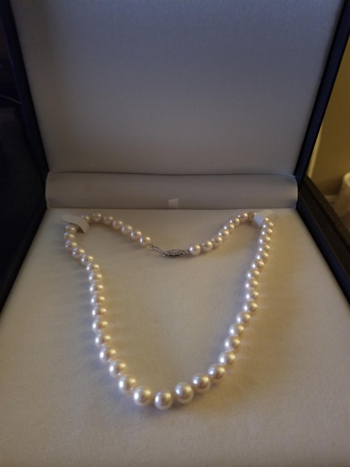 Real White Freshwater Pearl Necklace for Women, AAA+ Genuine Cultured Freshwater Pearls, Fine Jewelry Gift customer photo 2