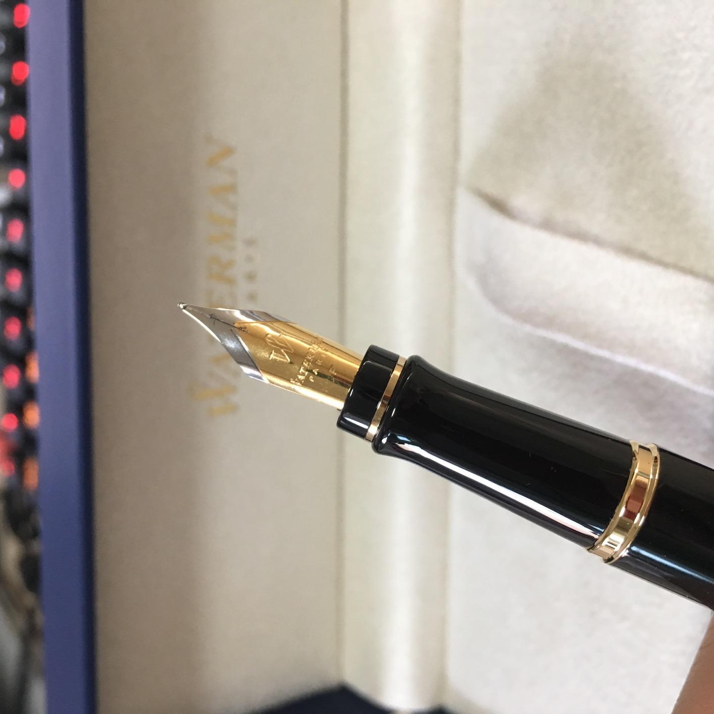 Waterman Expert Fountain Pen, Gloss Black with 23k Gold Trim, Fine Nib, Includes Gift Box - Luxury Writing customer photo 2