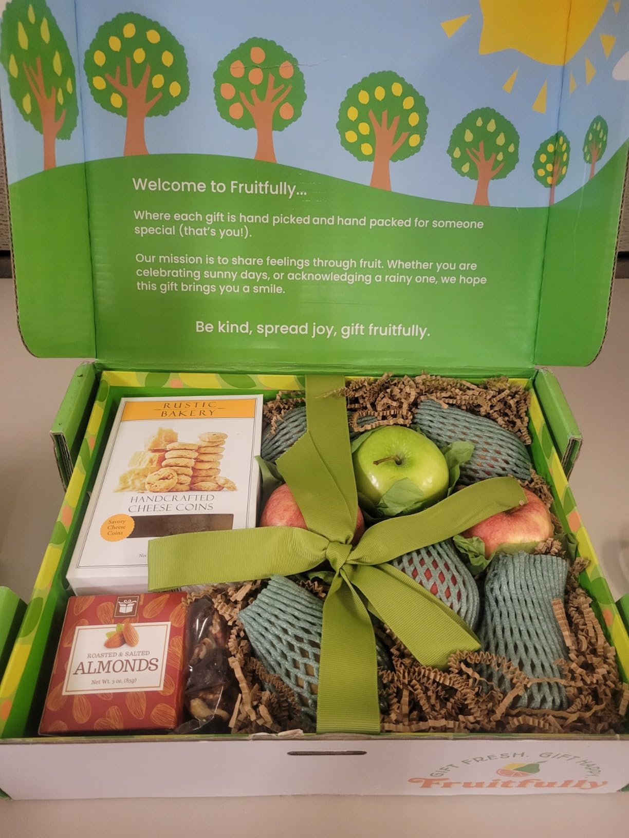 A Gift Inside Classic Fresh Fruit Basket Gift with Crackers, Cheese and Nuts for Holiday, Thank You, Birthday, Get Well, Anniversary, Corporate customer photo 1