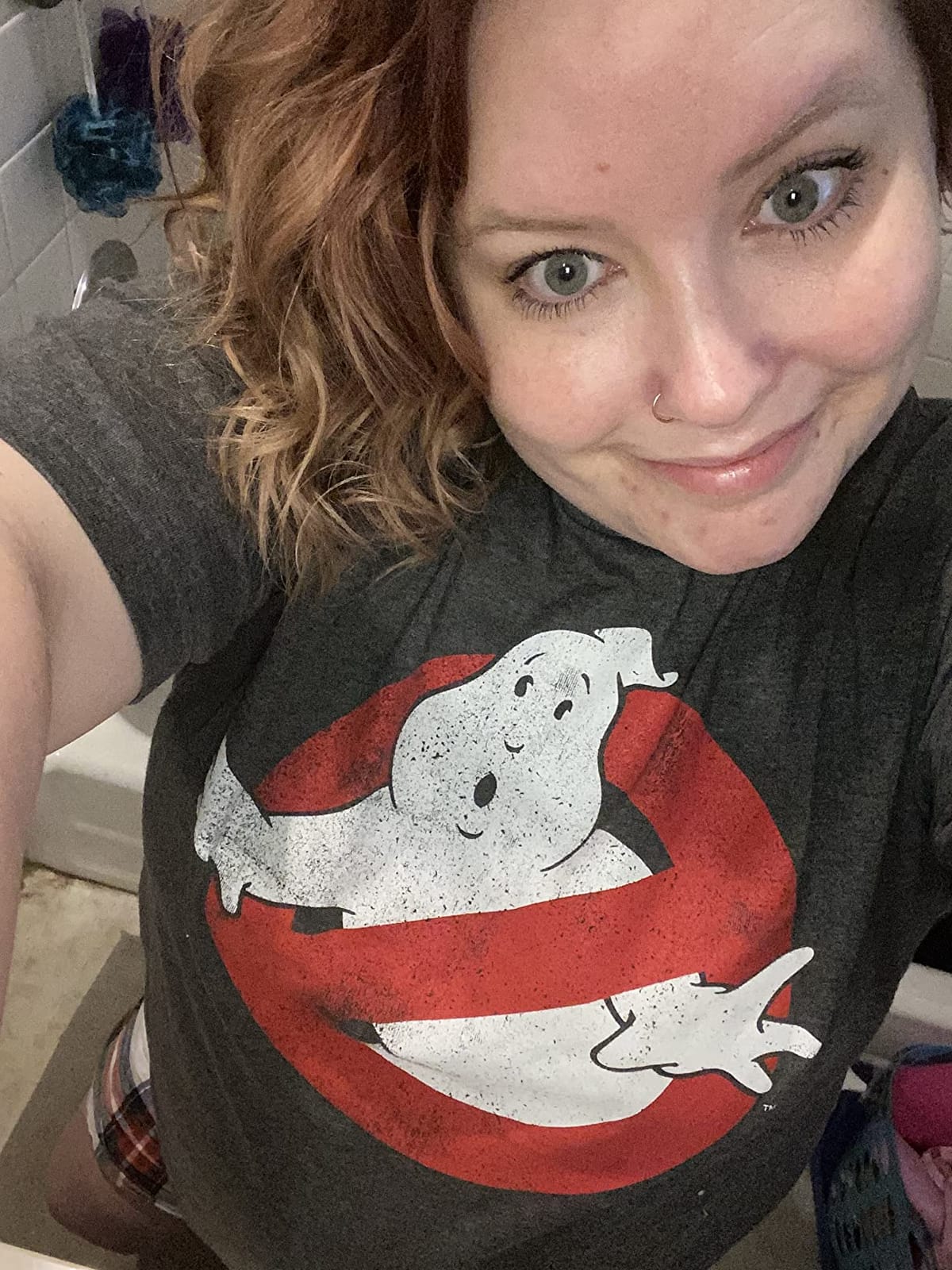 Ripple Junction Ghostbusters Men's Short Sleeve T-Shirt Classic Distressed No Ghost Movie Logo Officially Licensed customer photo 2