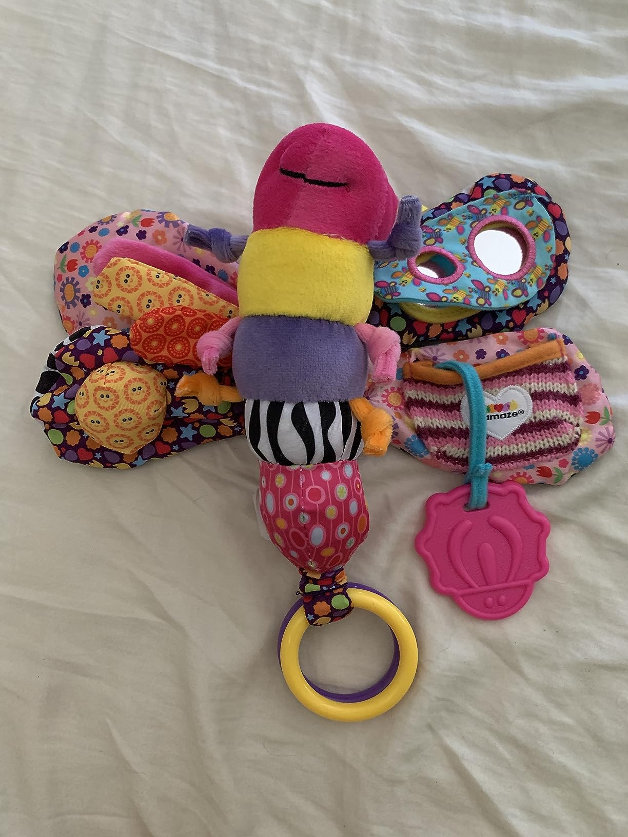 Lamaze Fifi the Firefly Clip-On Car Seat and Stroller Toy | Crinkle Sensory Toy, Travel Toy for Car, Soft Plush Texture, Baby Stroller Toy, Car Seat Toy, Ages 0 Months+ customer photo 1