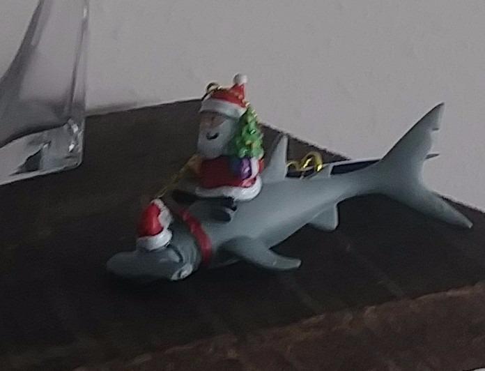 Cape Shore Santa Riding Hammerhead Shark Coastal Deep Sea Christmas Holiday Ornament customer photo 1