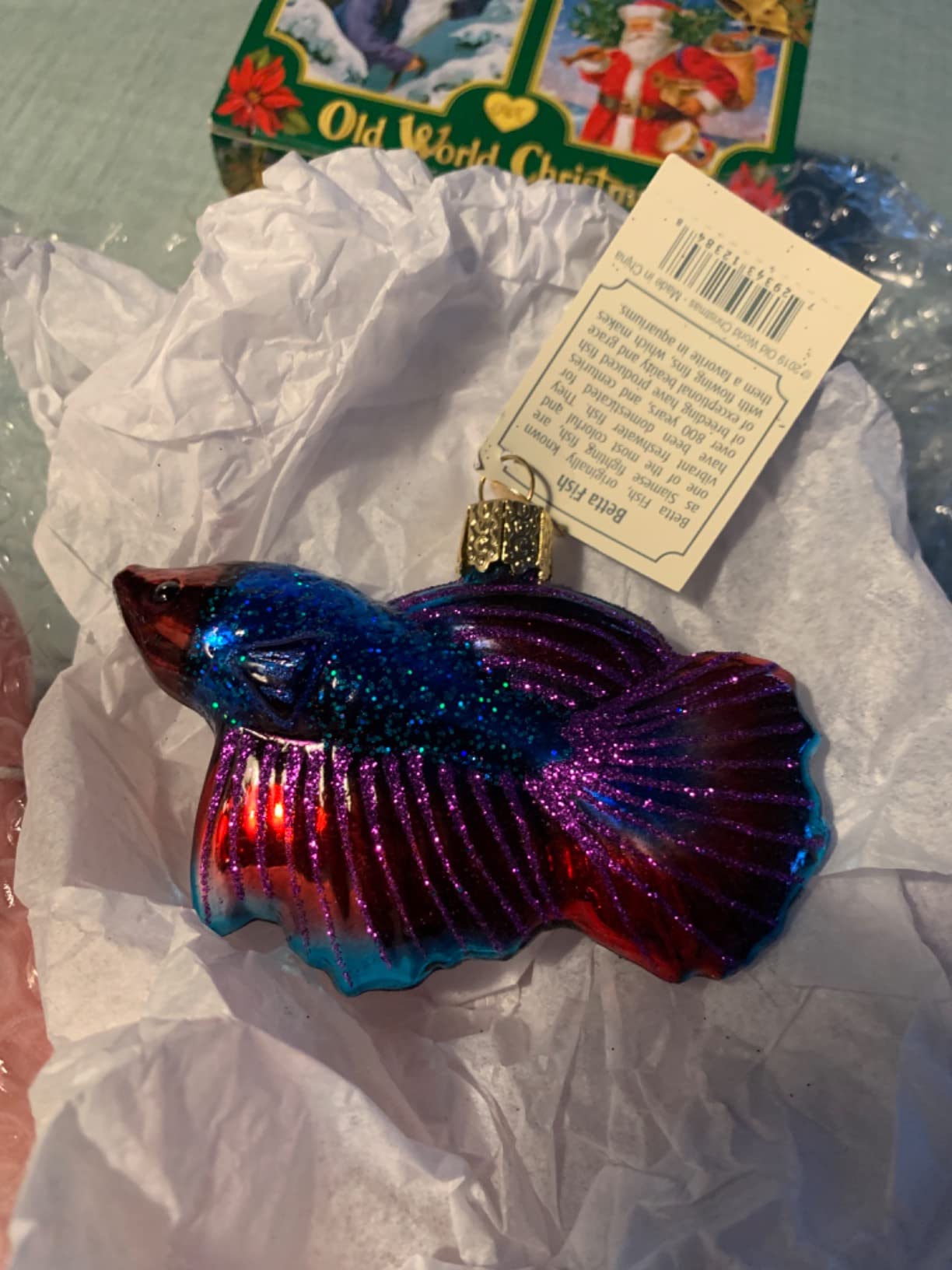 Old World Christmas Ornaments: Fish Collection Glass Blown Ornaments for Christmas Tree, Betta customer photo 1