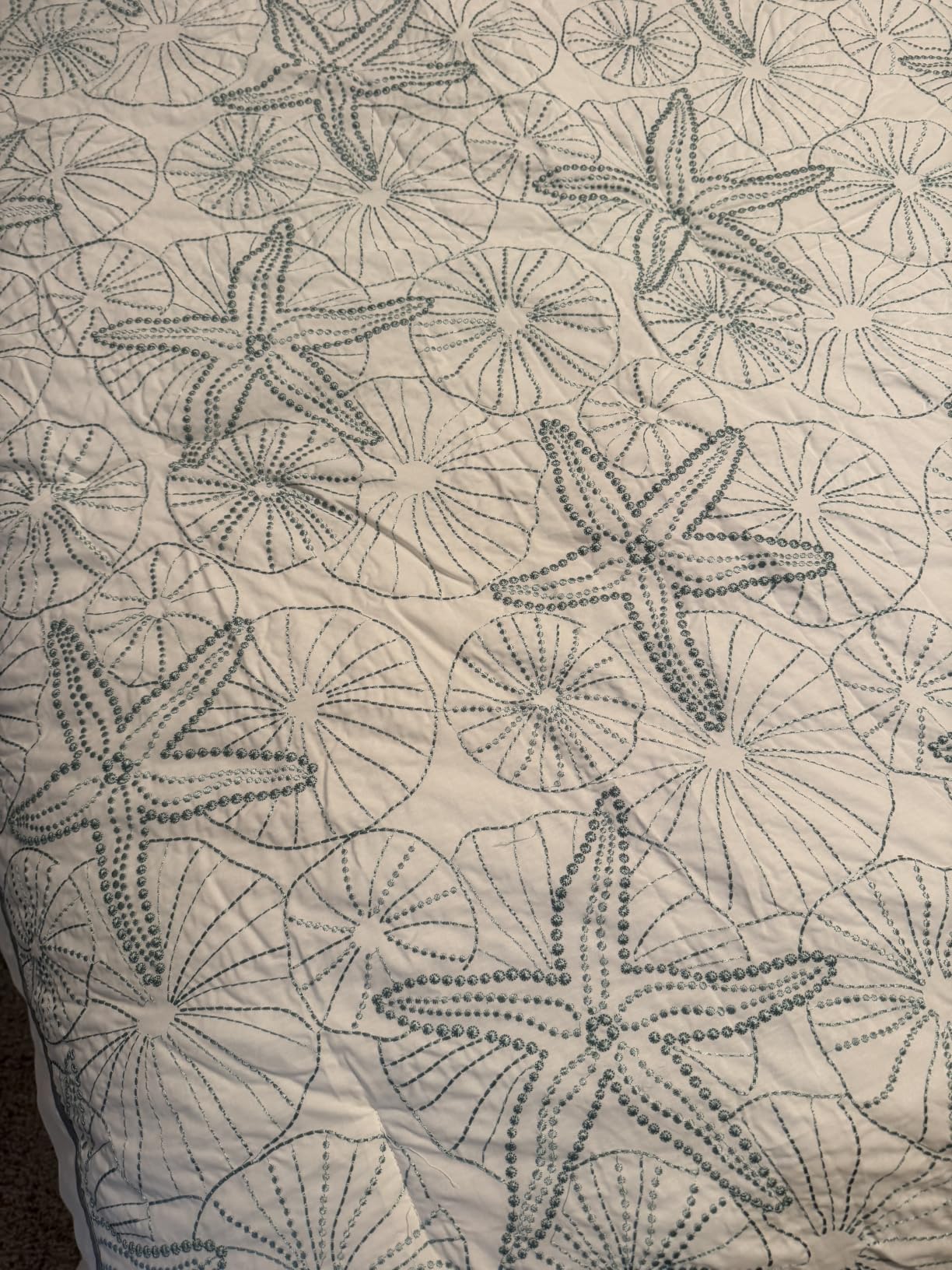 Harbor House Cotton Comforter Set - Coastal Oceanic Sealife Design, All Season Down Alternative Bedding with Matching Shams, Bedskirt, Maya Bay, Seafoam Blue Queen customer photo 2
