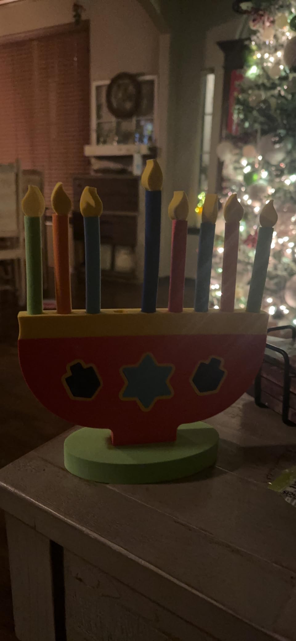 Hanukkah Foam Toy Menorah with Removable Candles and Dreidel Design (Single-Pack) customer photo 2