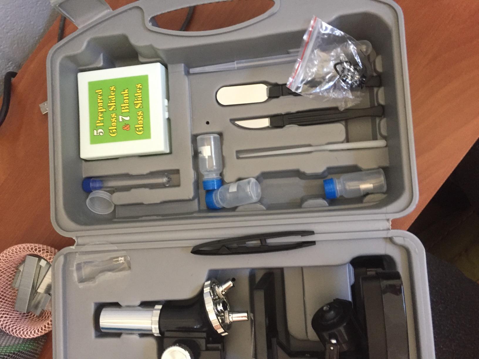 AmScope VC0S2_M30-ABS-KT1-W 240X-480X-1200X 48pc Compound Biological Microscope customer photo 1