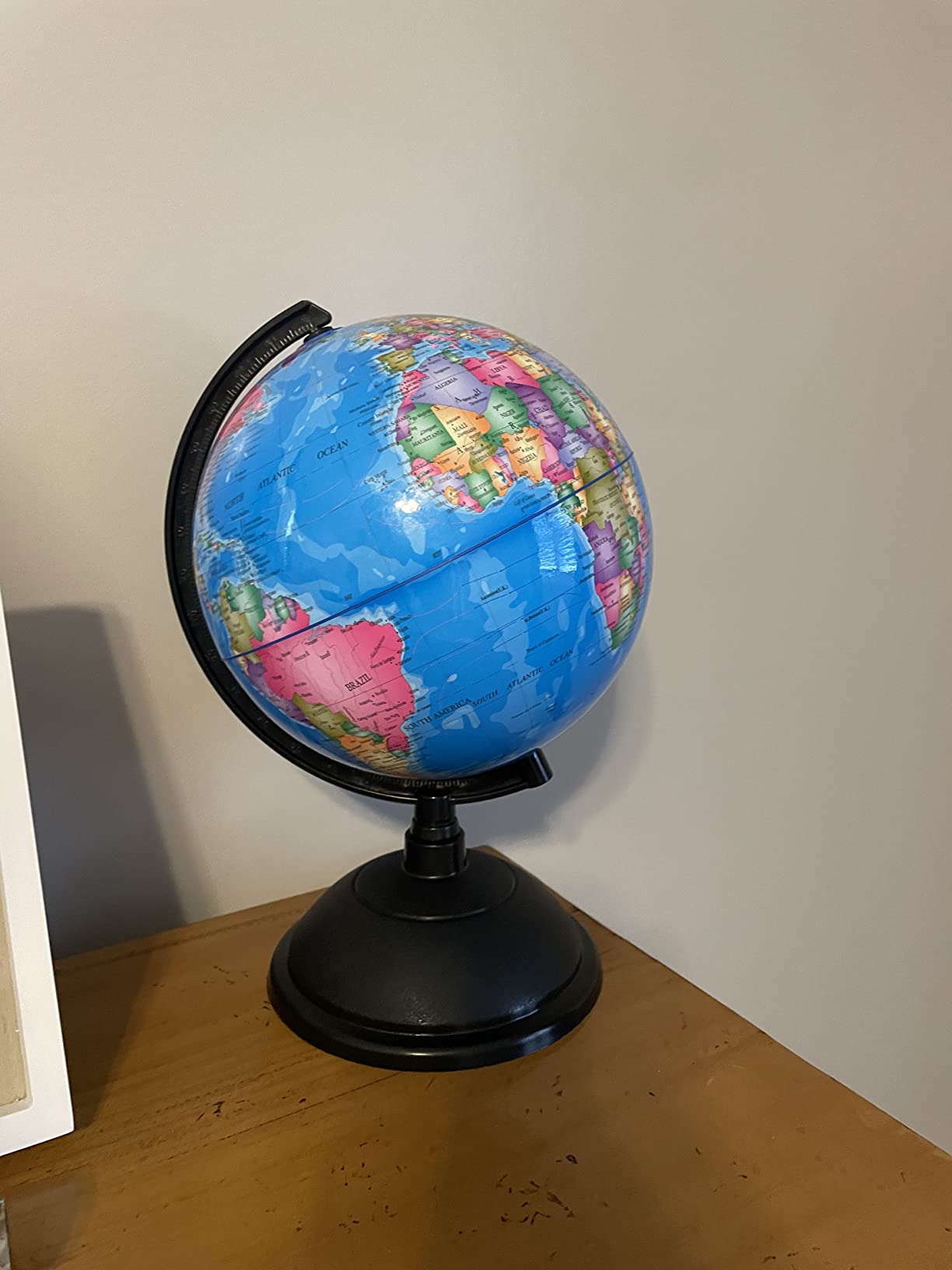 Juvale World Globe for Kids - 8-Inch, Multicolor with Plastic Stand - Educational Desk Globe with World Map for Kids & Classroom Decor customer photo 2