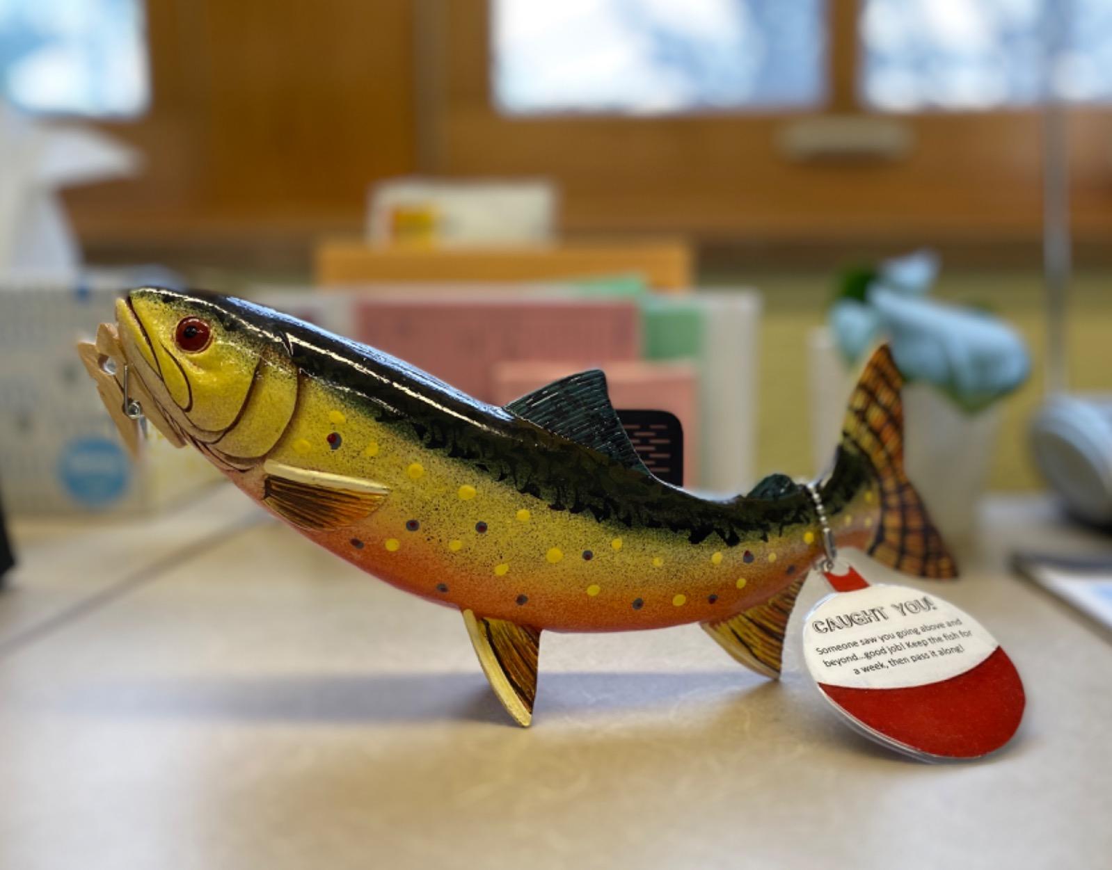 LX Handpainted Brown Brook Trout Statue Game Fish Replica 10