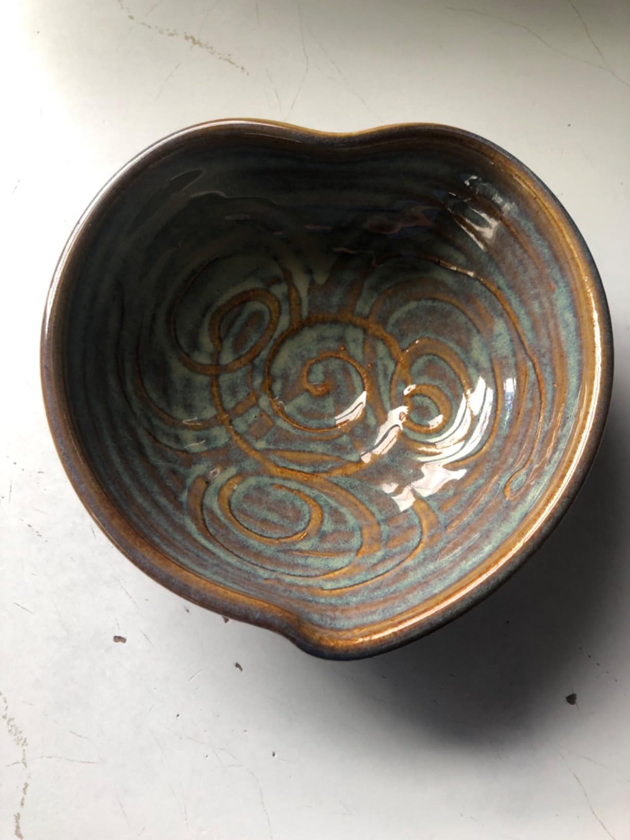Castle Arch Pottery Irish Pottery Bowl Hand-Glazed, Heart Shaped Design 6