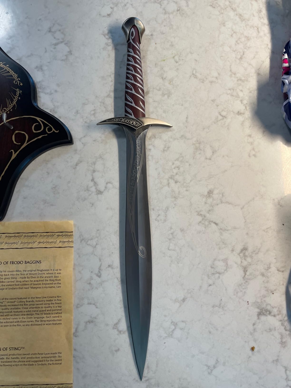 Lord of The Rings Sting Sword of Frodo Baggins | Authentic Collectible Reproduction | 15