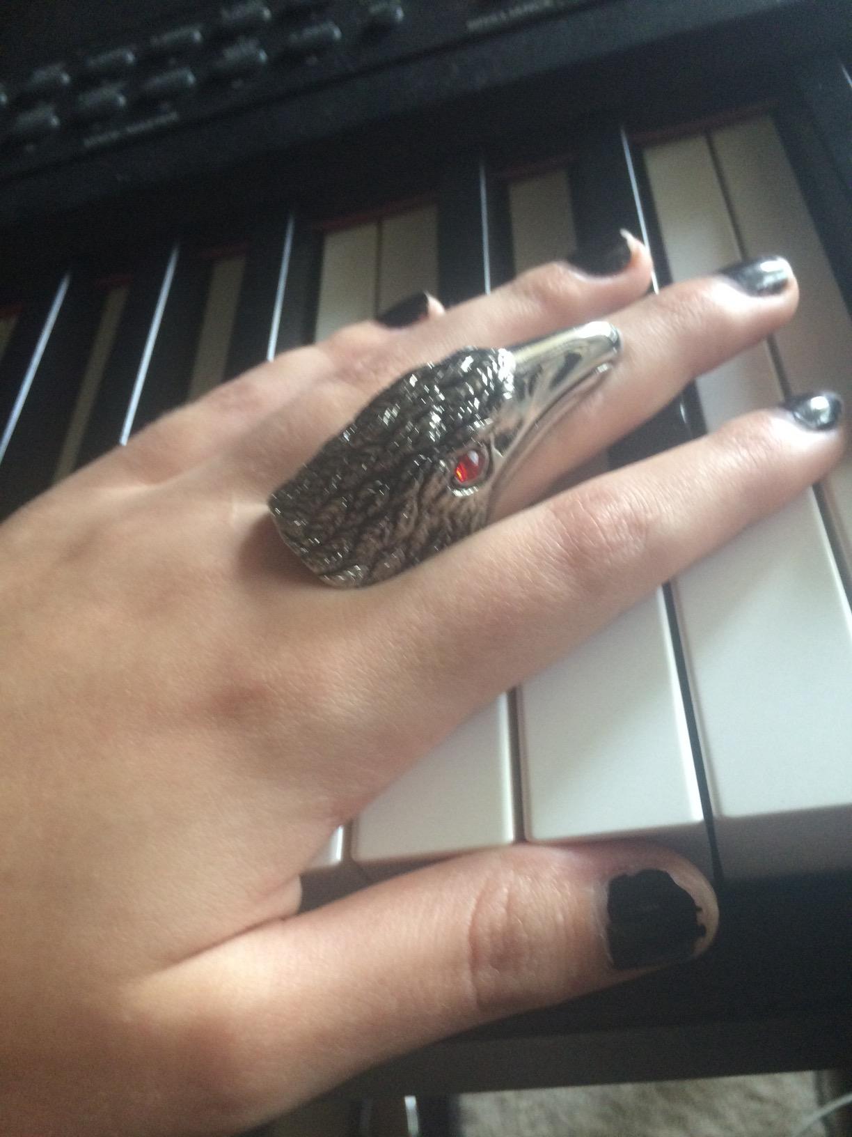 Men's Tribal Stainless Steel Red Eye Biker Eagle Hawk Band Ring, Biker Hawk Super Fly Ring customer photo 2