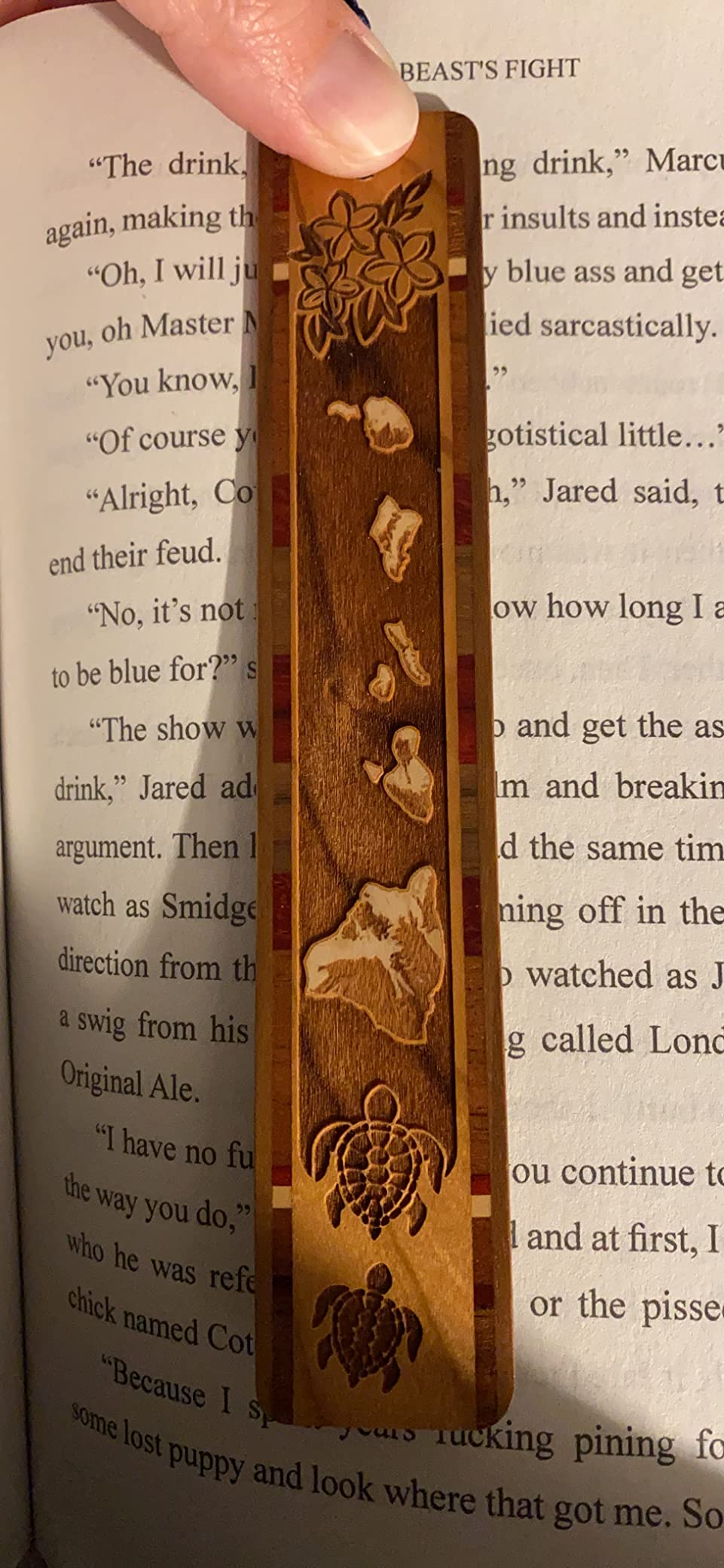 Nautilus Shell Engraved Wooden Bookmark | Seashell Ocean Inspired Design | Handmade Wood Bookmark with Copper Collegiate-Style Chainette Tassel | Made in the USA customer photo 1