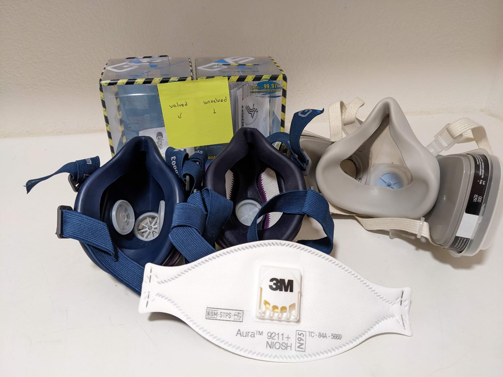 GVS Elipse P100 Dust Half Mask Respirator with replaceable and reusable filters included, Blue customer photo 2
