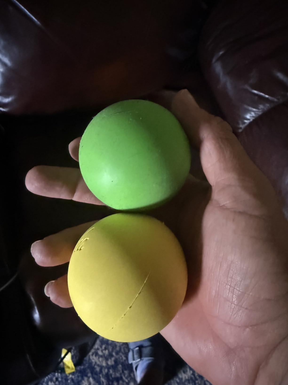 Massage Lacrosse Balls for Myofascial Release, Trigger Point Therapy, Muscle Knots, and Yoga Therapy. Set of 2 Firm Balls (Blue and Red) customer photo 1