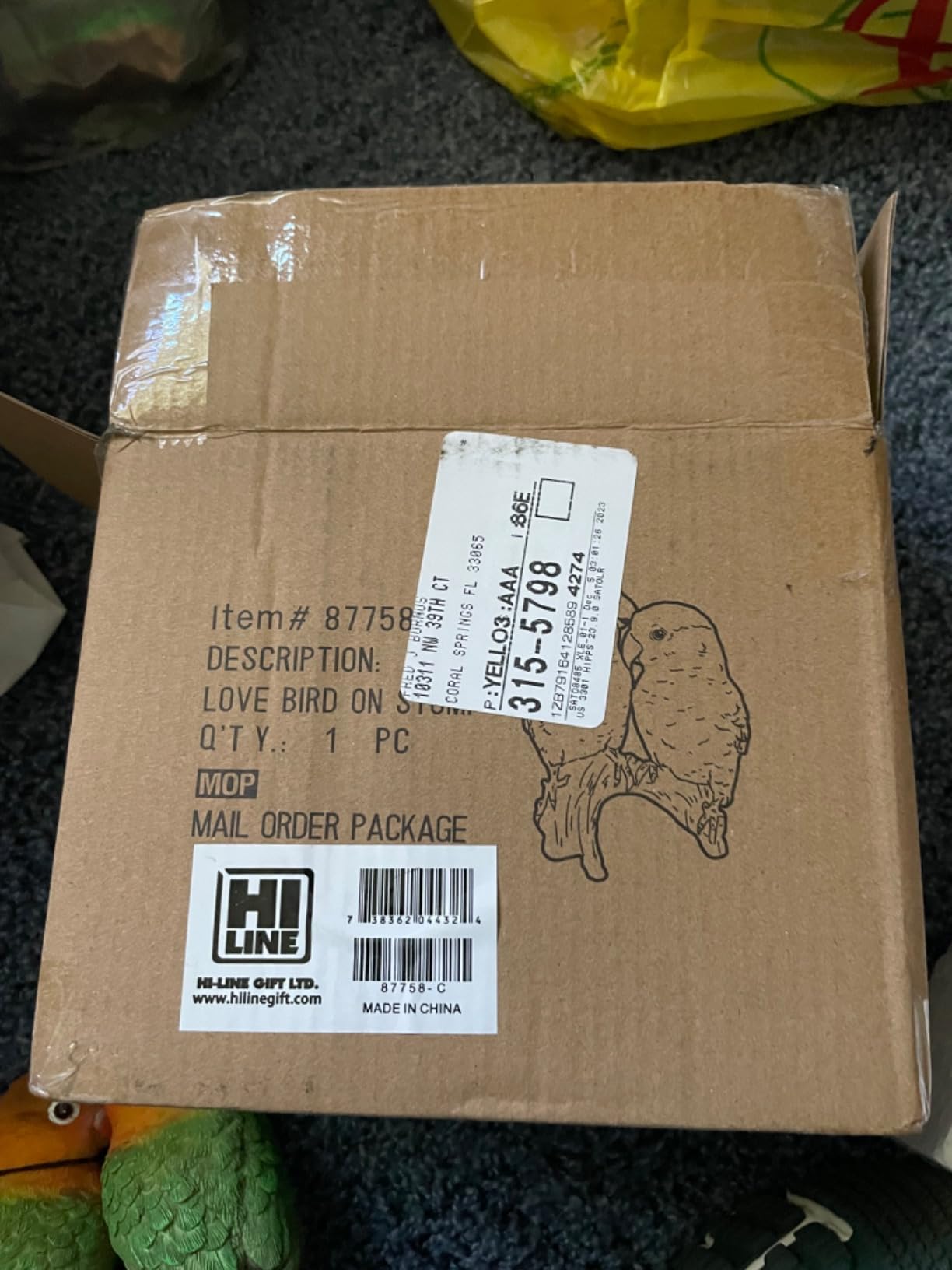 Hi-Line Gift Ltd Parrots on Branch Statue, Orange customer photo 1
