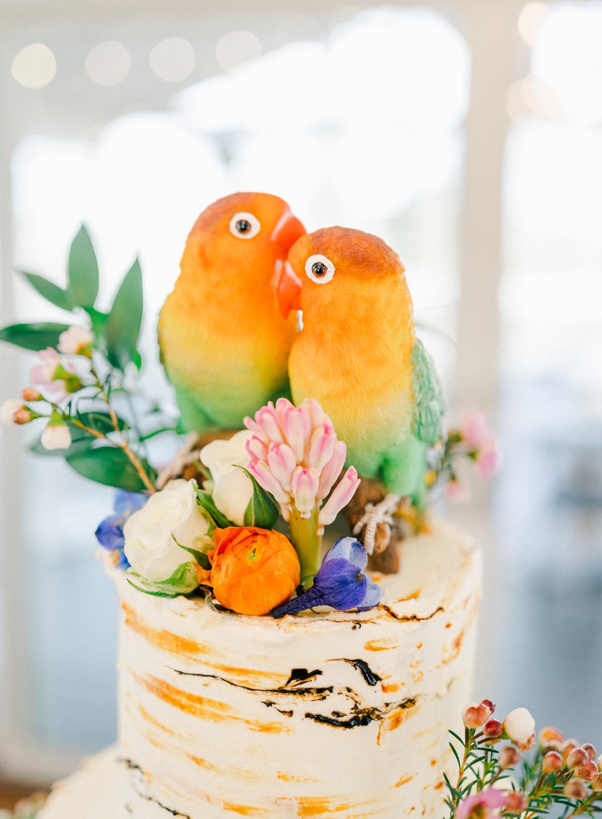 Hi-Line Gift Ltd Parrots on Branch Statue, Orange customer photo 2