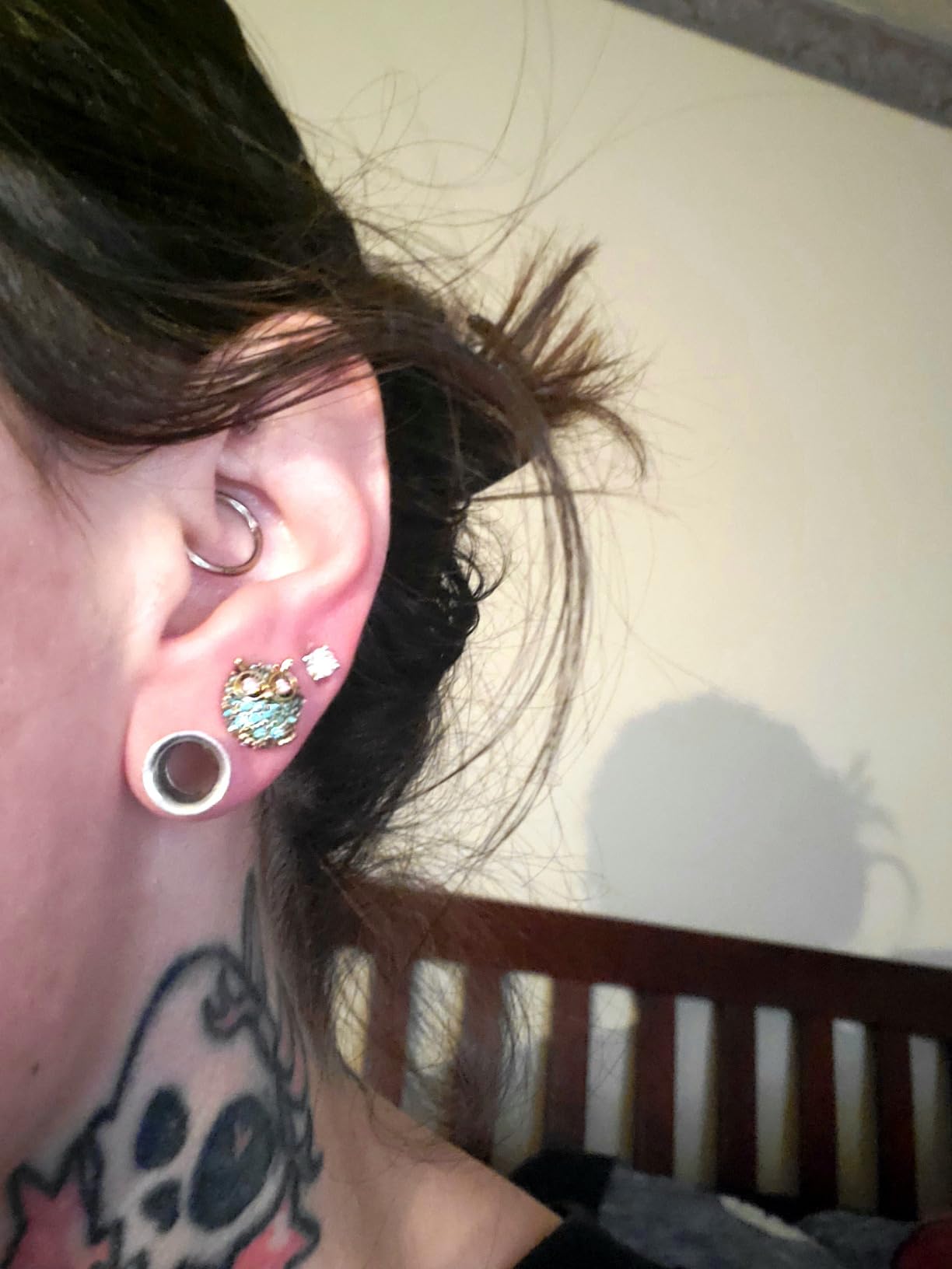 Betsey Johnson Pave Owl Stud Earrings customer photo 1