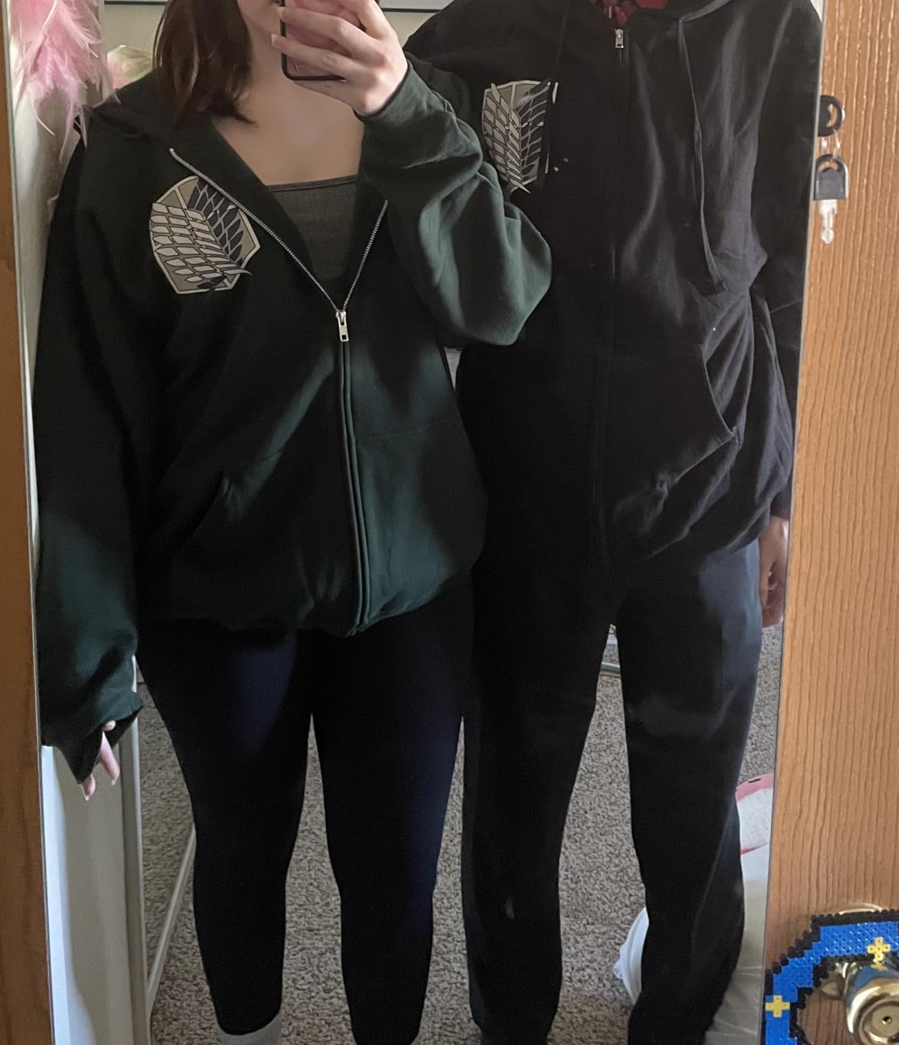 Ripple Junction Attack on Titan Men's Authentic Full Zip-Up Survey Corps Front & Back Hooded Sweatshirt Officially Licensed customer photo 2