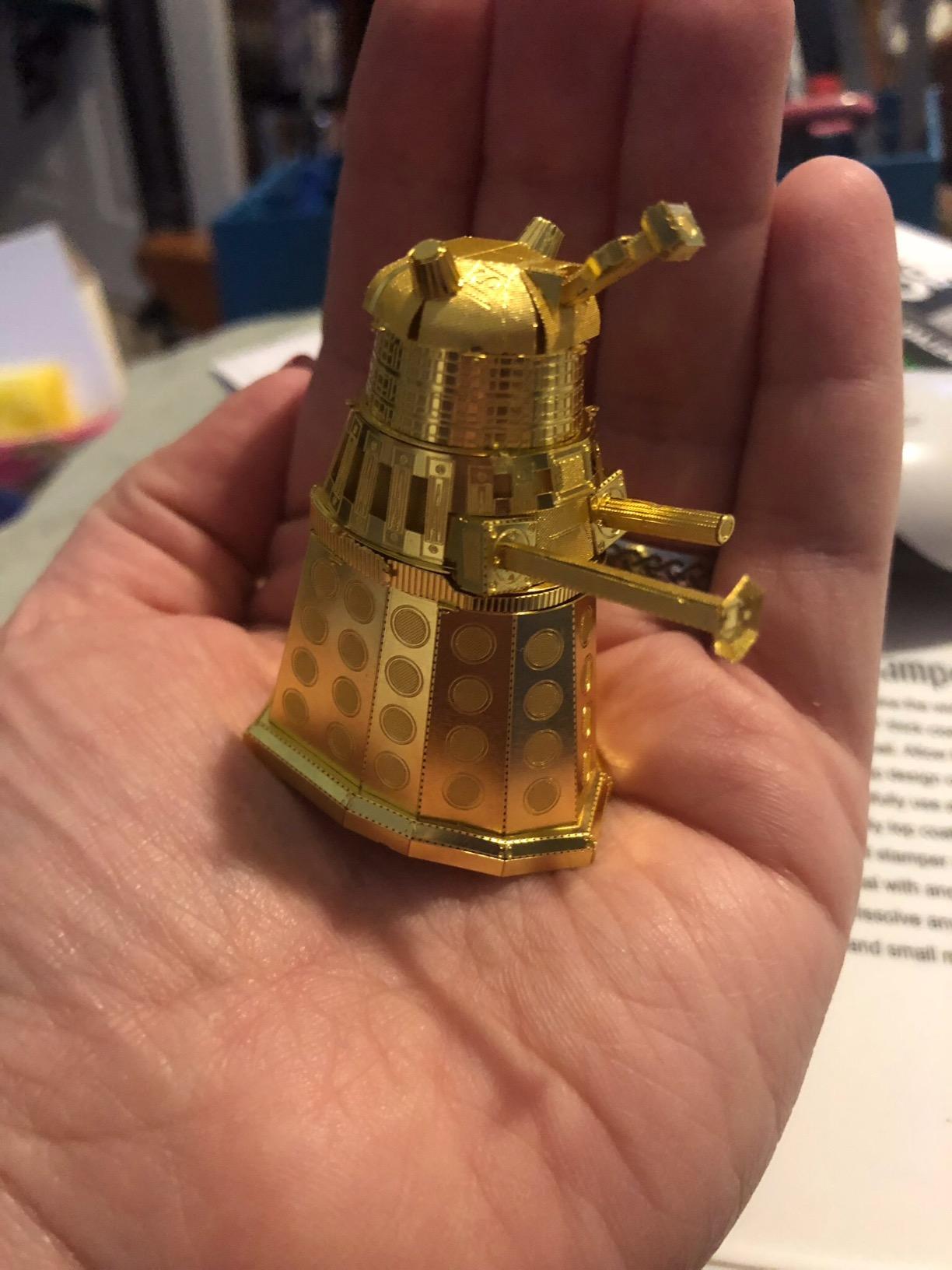 Fascinations Metal Earth Doctor Who Gold Dalek 3D Metal Model Kit customer photo 1