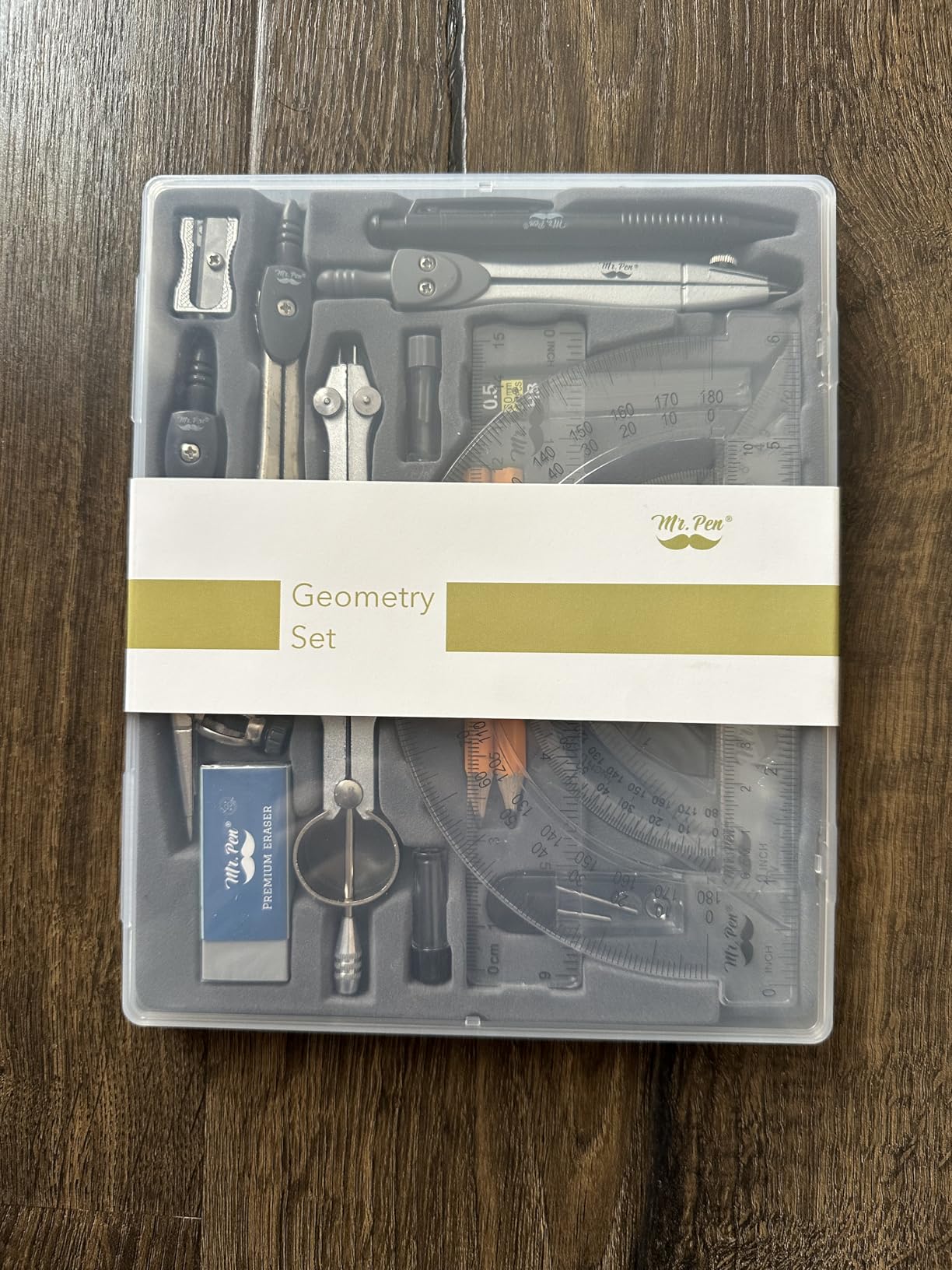 Mr. Pen- Geometry Set, 15 Piece Set with 6 Inch Swing Arm Protractor | Includes Metal Divider, Set Squares, Ruler, Compasses for Math for Drafting & School Supplies customer photo 1