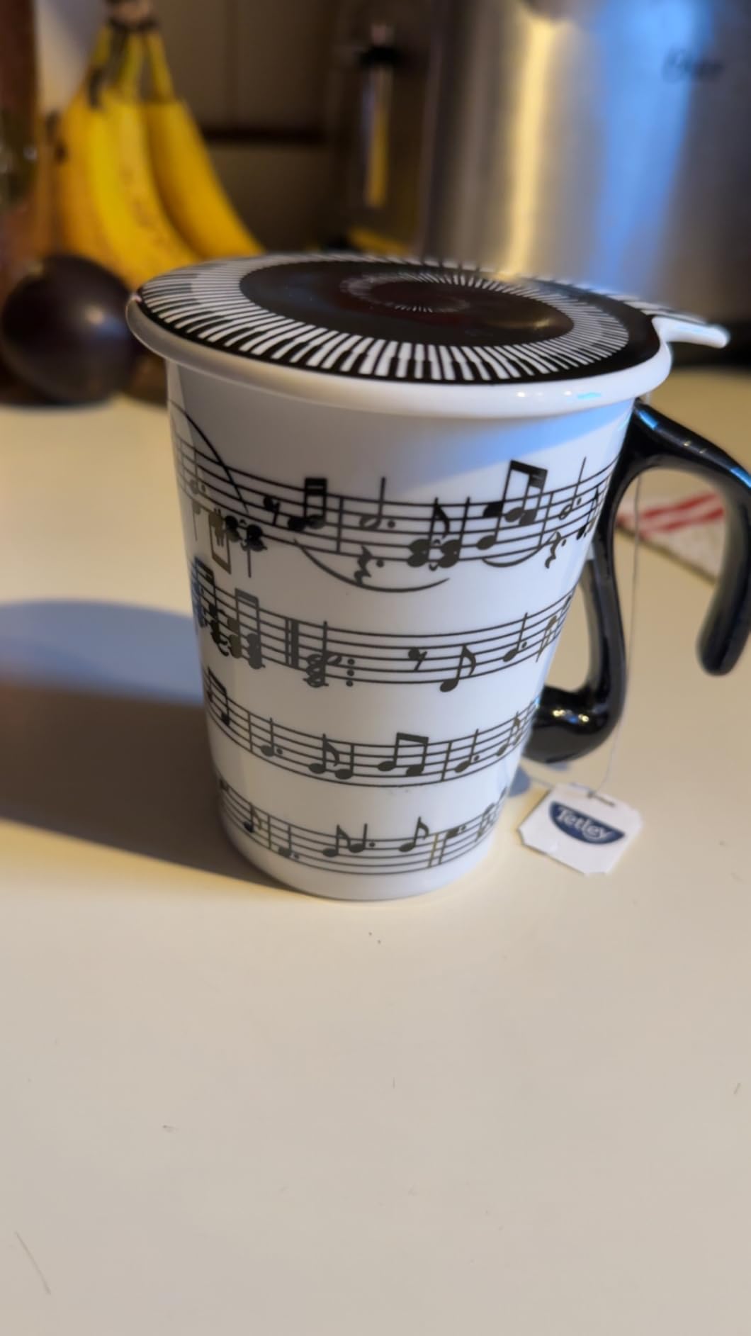 HLJgift Creative Ceramic Musician Coffee Mug Tea Cup with Lid Staves Music Notes as Valentine's Day Gift Teacher Gift customer photo 1