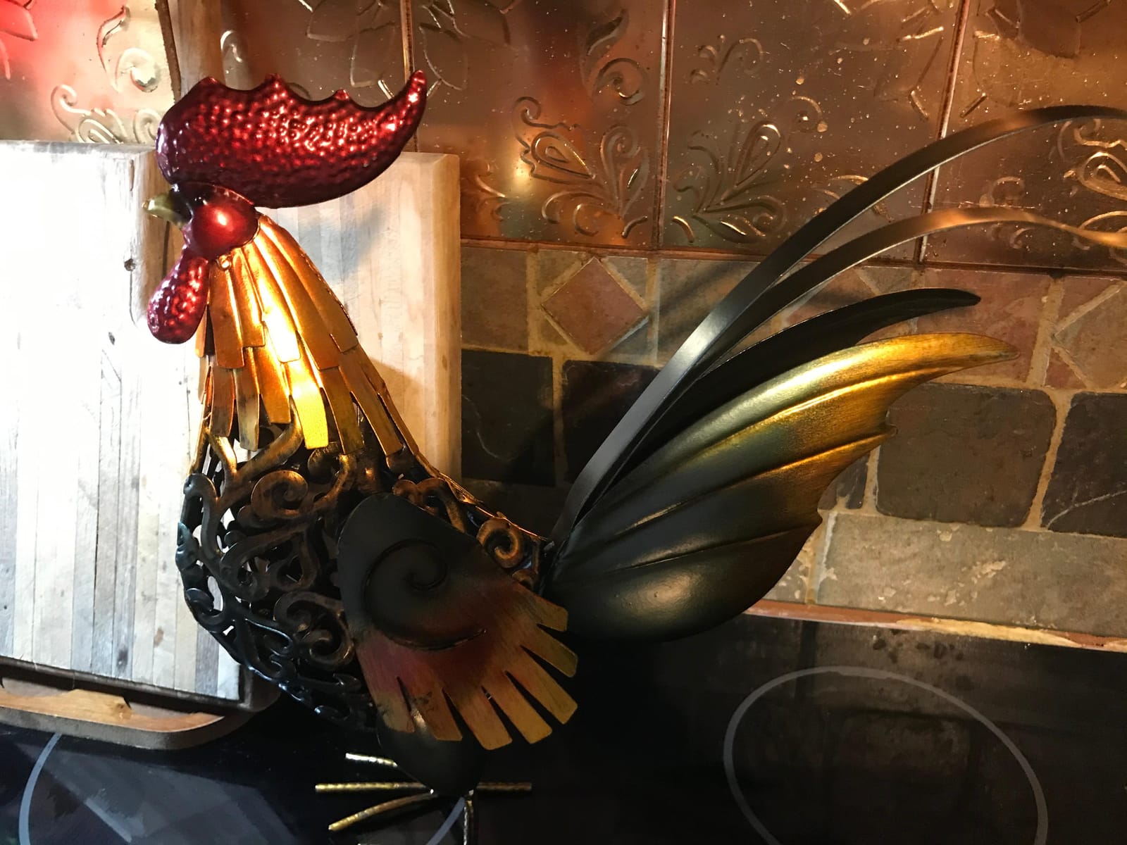 Too-arts Metal Sculpture Carved Iron Rooster Home Furnishing Artwork Craft Gifts customer photo 1
