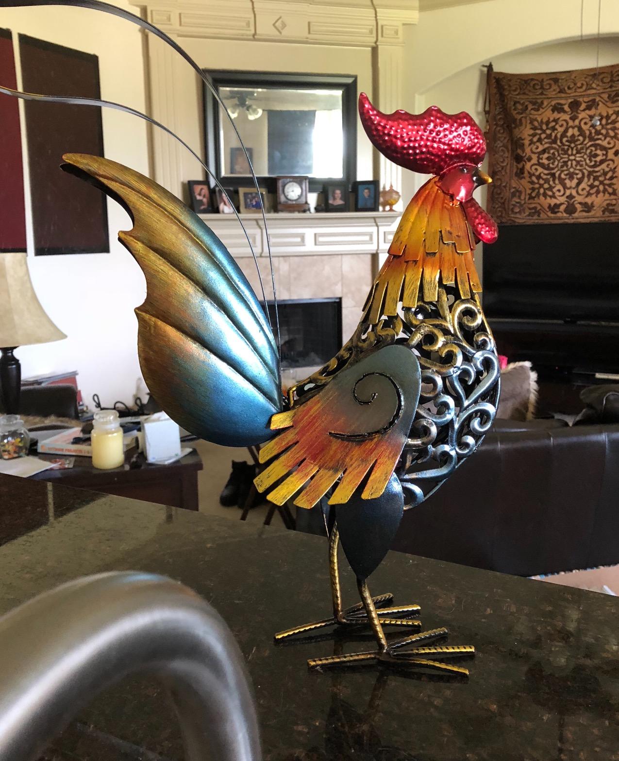 Too-arts Metal Sculpture Carved Iron Rooster Home Furnishing Artwork Craft Gifts customer photo 2