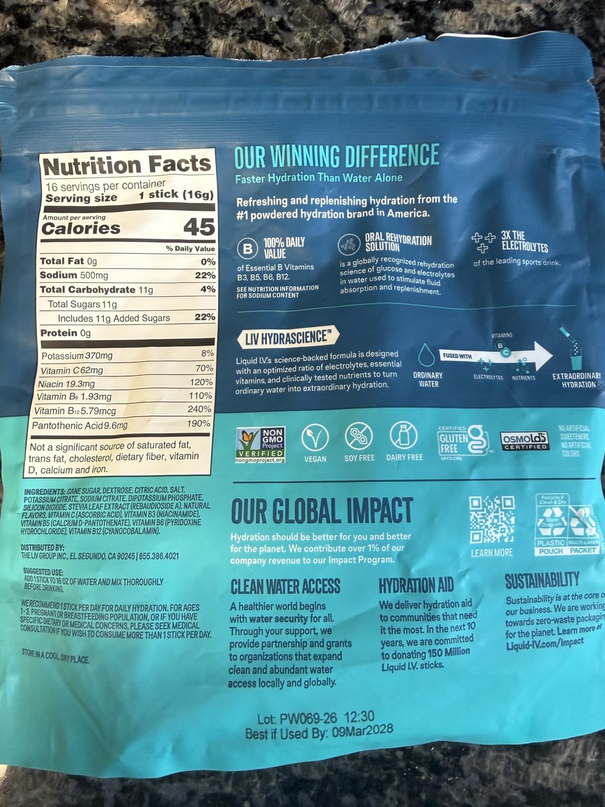 Liquid I.V.® Hydration Multiplier - Lemon Lime | Electrolyte Powder Drink Mix | 1 Pack (16 Servings) customer photo 2