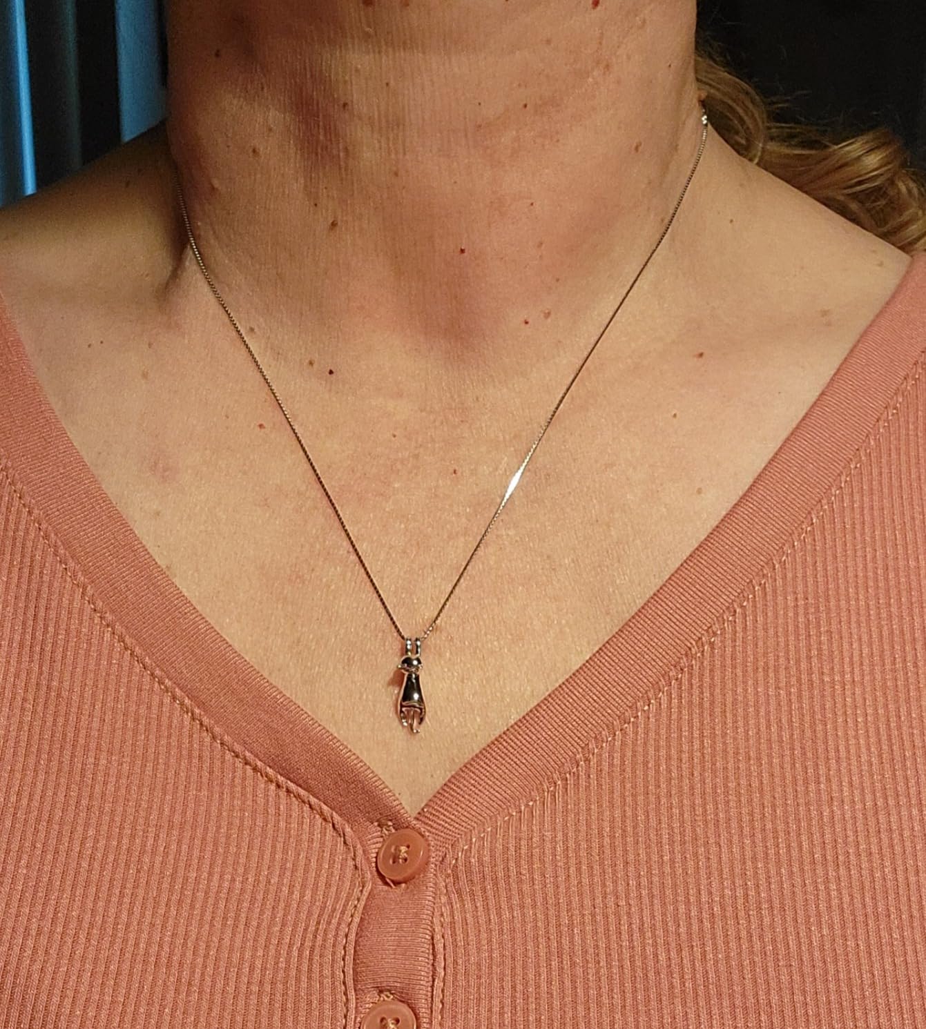 S.Leaf 925 Sterling Silver Cat Necklace Jewelry for Women Trendy Dainty Charm Pendant customer photo 1
