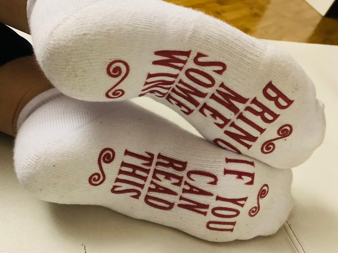 Lavley If You Can Read This Bring Me Wine Socks Funny Gift for Women | Premium Cotton Blend, Super Soft, Durable, Wine Gift for Women, Funny Novelty Socks, Cozy Lounge Wear customer photo 1