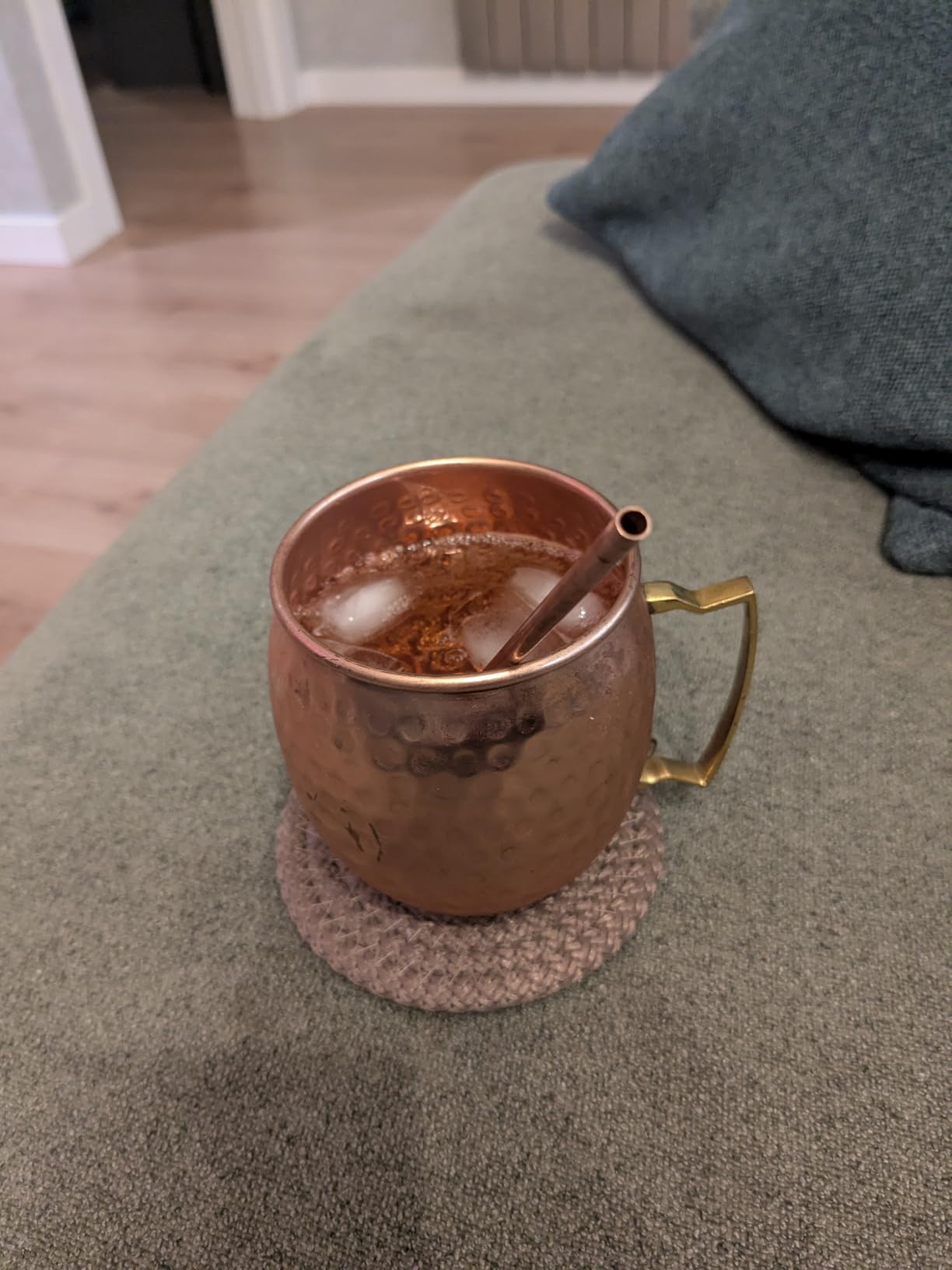 Benicci Moscow Mule Copper Mugs - Set of 4, 100% Handcrafted Food Safe Pure Solid Copper Mugs - 16 oz Gift Set with Premium Quality Cocktail Straws and Jigger customer photo 2