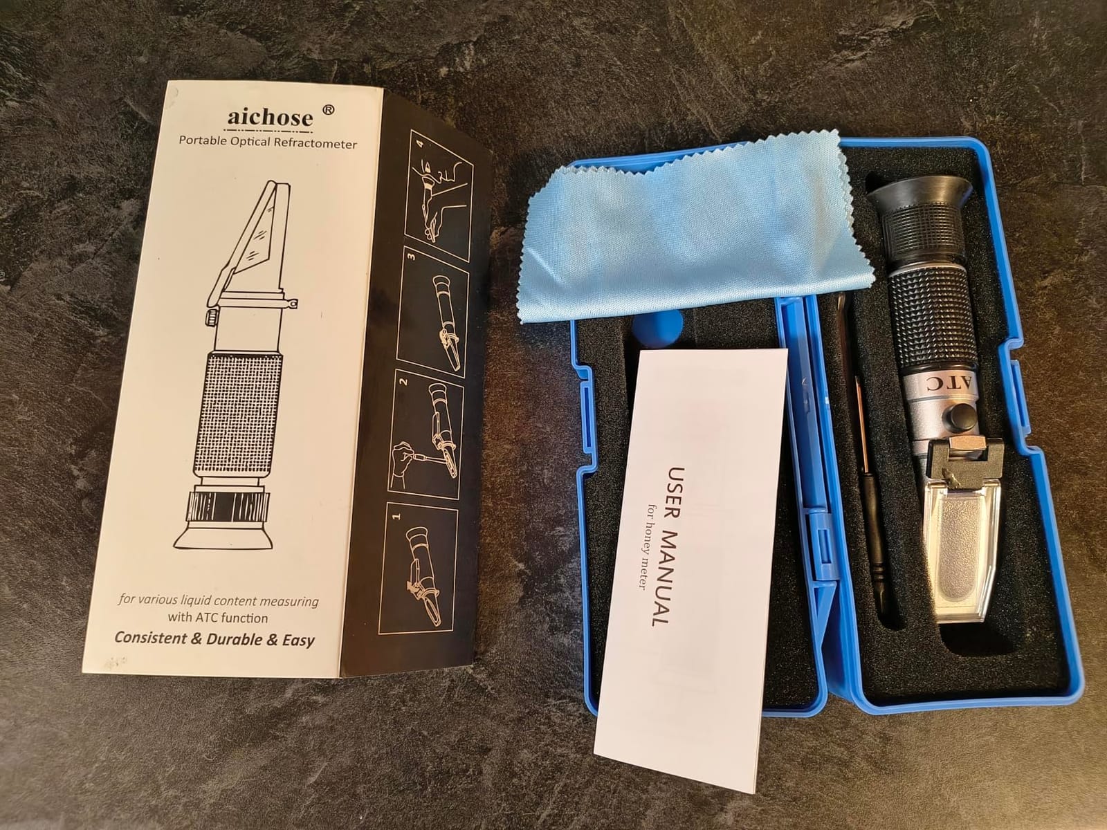 aichose Honey Refractometer for Honey Moisture, Brix and Baume, 3-in-1 Uses with ATC customer photo 2
