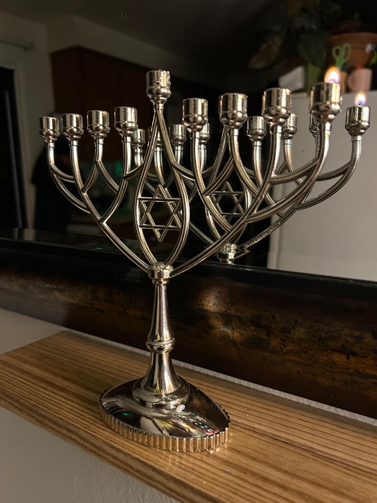 The Dreidel Company Hanukkah Candles Dripless Multi Blue Hued Frosted Deluxe Tapered Candles 1-Hour Burn Time Odorless 45 Candles for All Eight Nights of Hanukkah customer photo 2