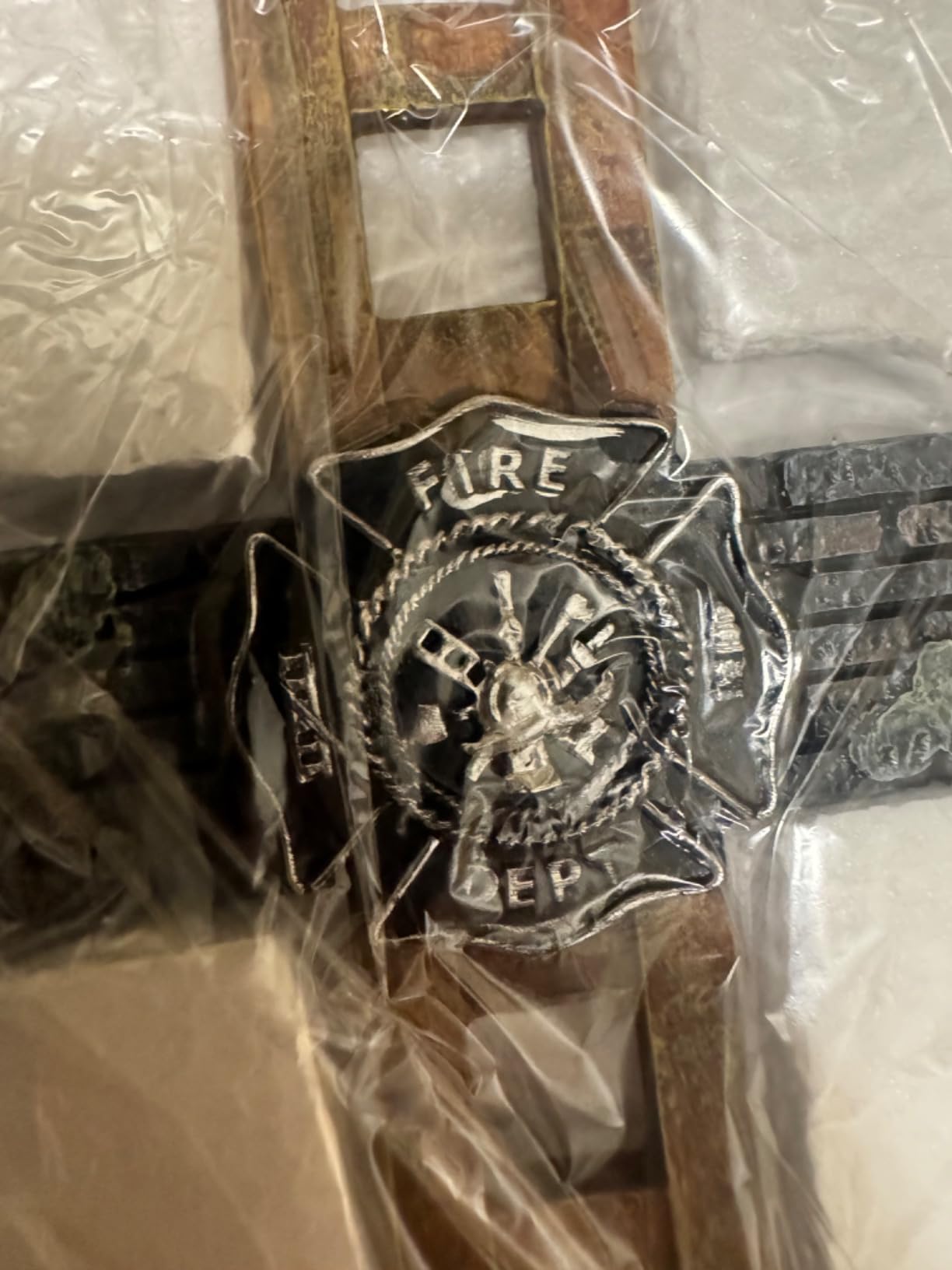 Firefighter Gift Maltese Cross Statue, 10 Inch Fireman Home Decor Memorial Figurine customer photo 1