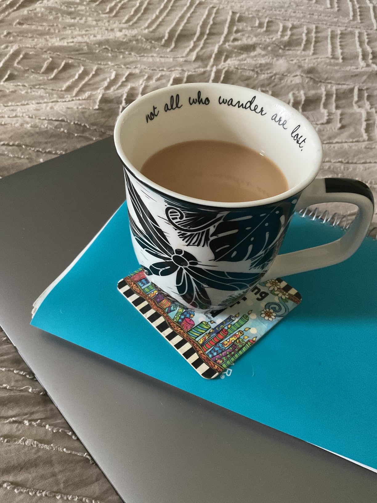 Karma Gifts 14 oz Black and White Boho Mug Horse - Cute Coffee and Tea Mug - Ceramic Coffee Mugs for Women and Men customer photo 1