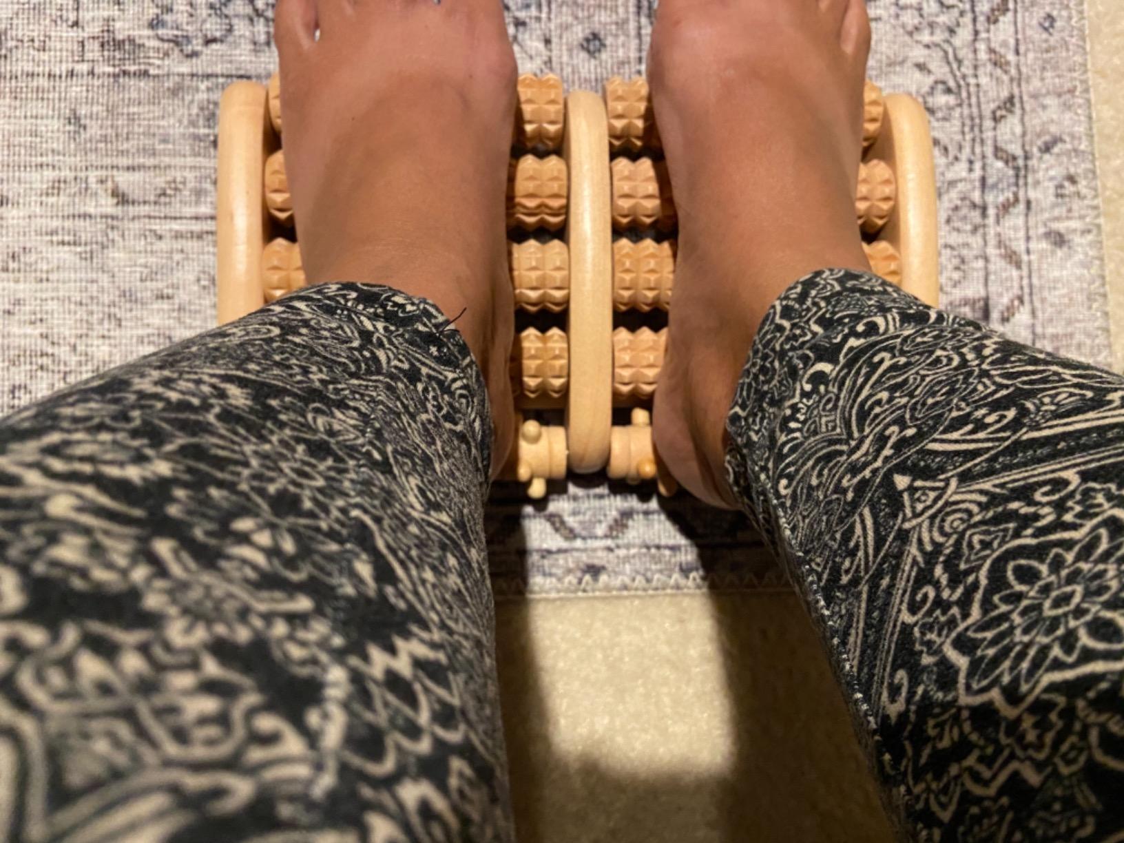 TheraFlow Foot Massager for Plantar Fasciitis Relief - Wooden Foot Roller Massager with Deep Tissue & Reflexology Nubs (Includes Reflexology Chart) customer photo 1