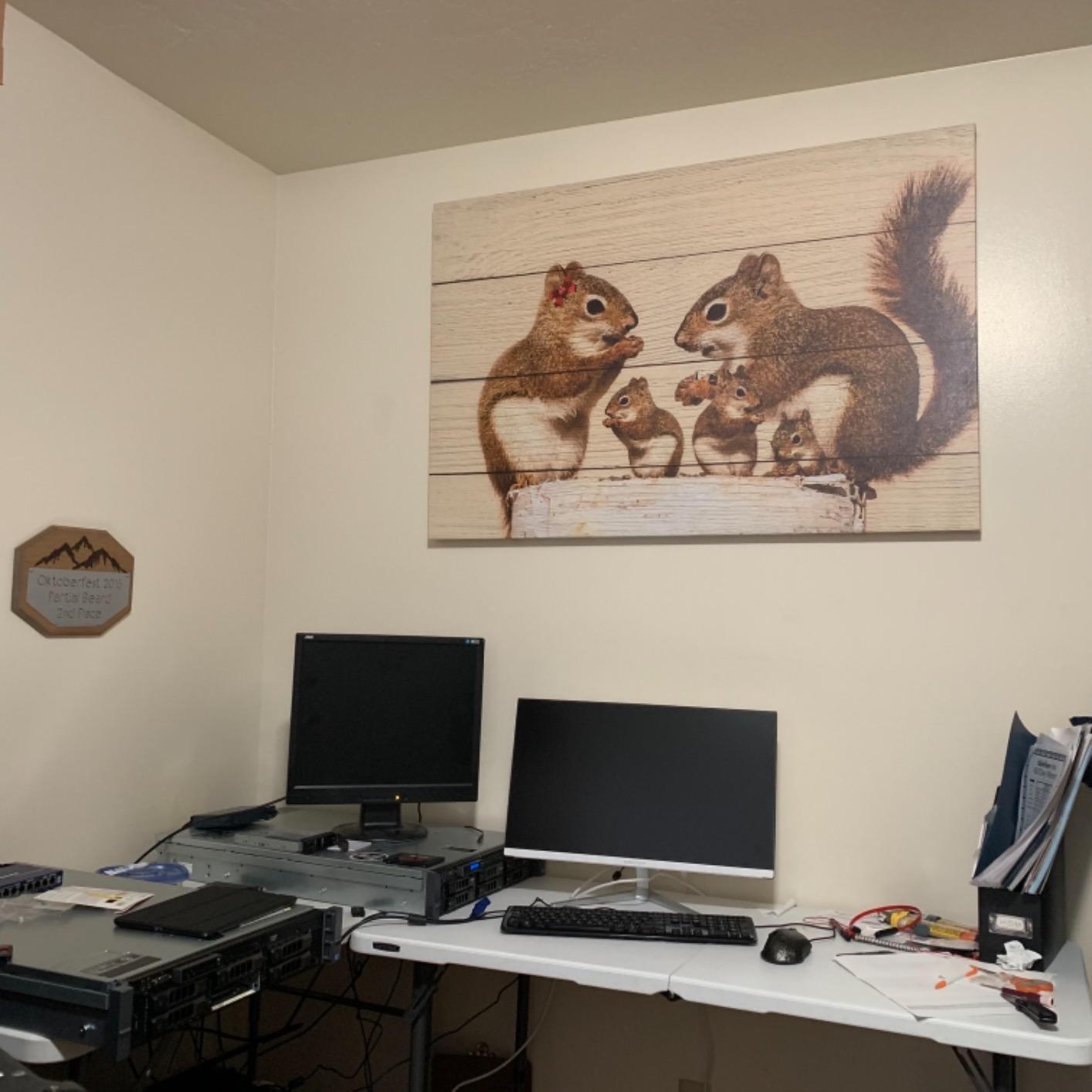 wall26 - Canvas Wall Art - Ferret on Abstract Background - Gallery Wrap Modern Home Art | Ready to Hang - 24x36 inches customer photo 1
